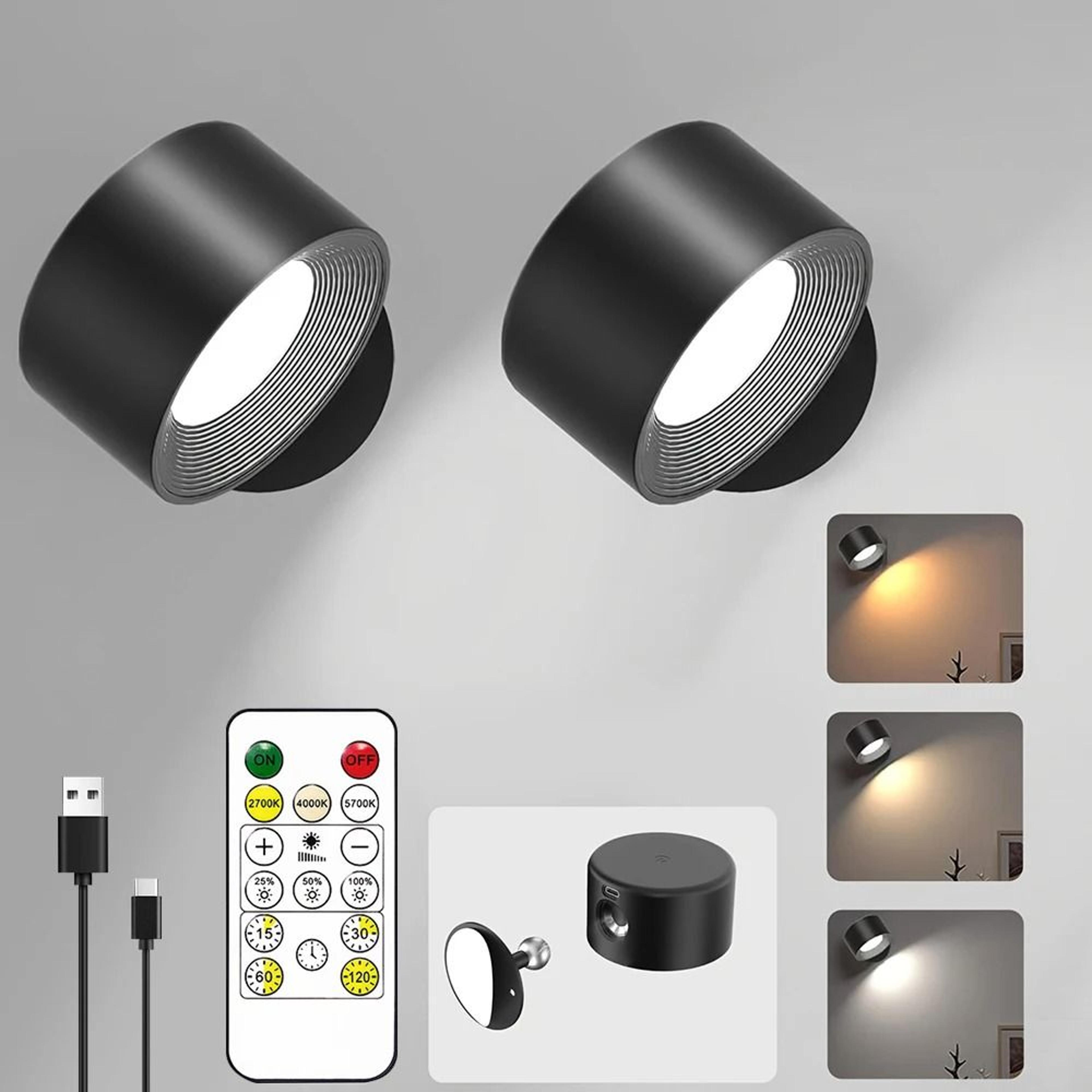 2000mAh Magnetic Rechargeable Reading Wall Light With Remote 8
