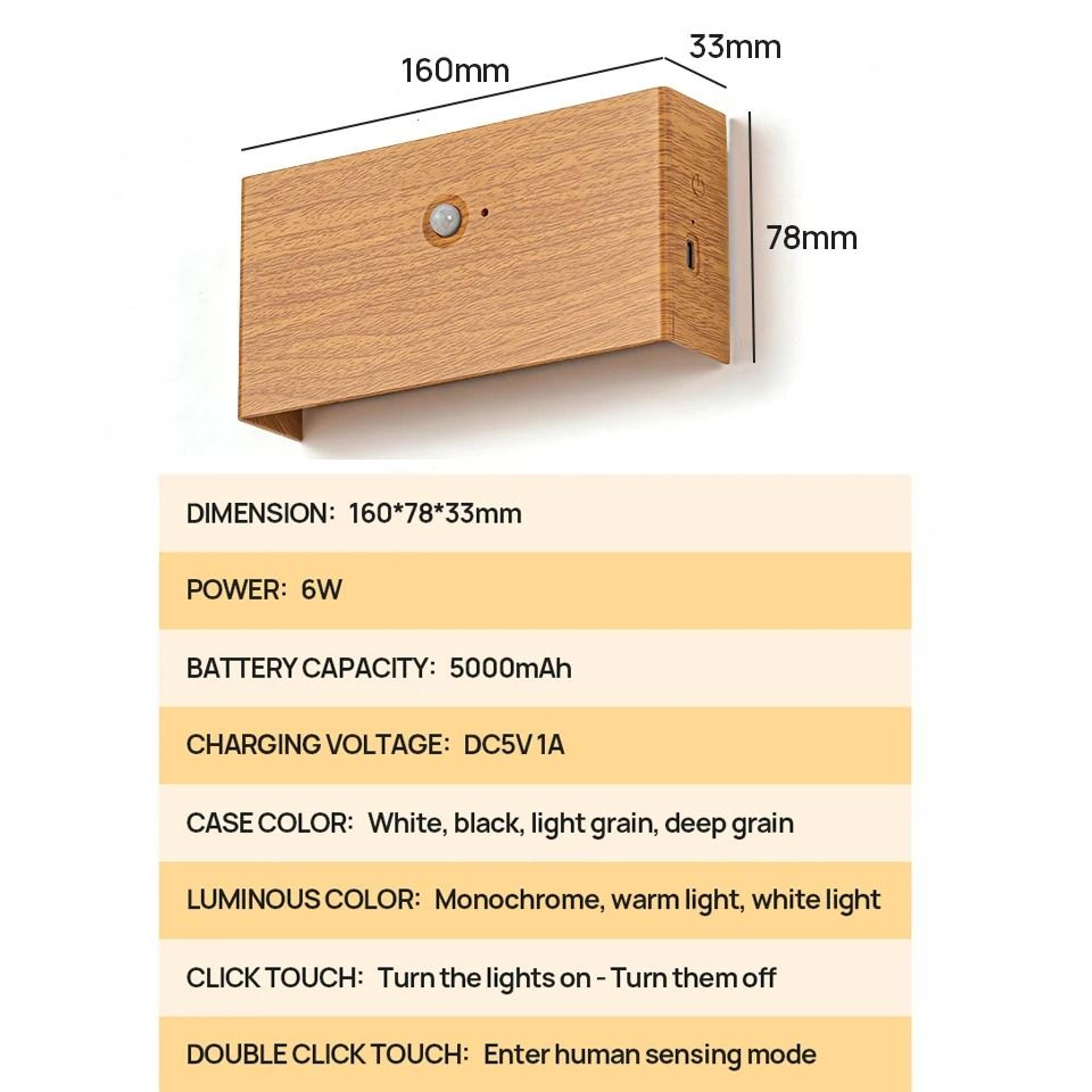 5200mAh Rechargeable Motion Sensor LED Wall Sconce 11