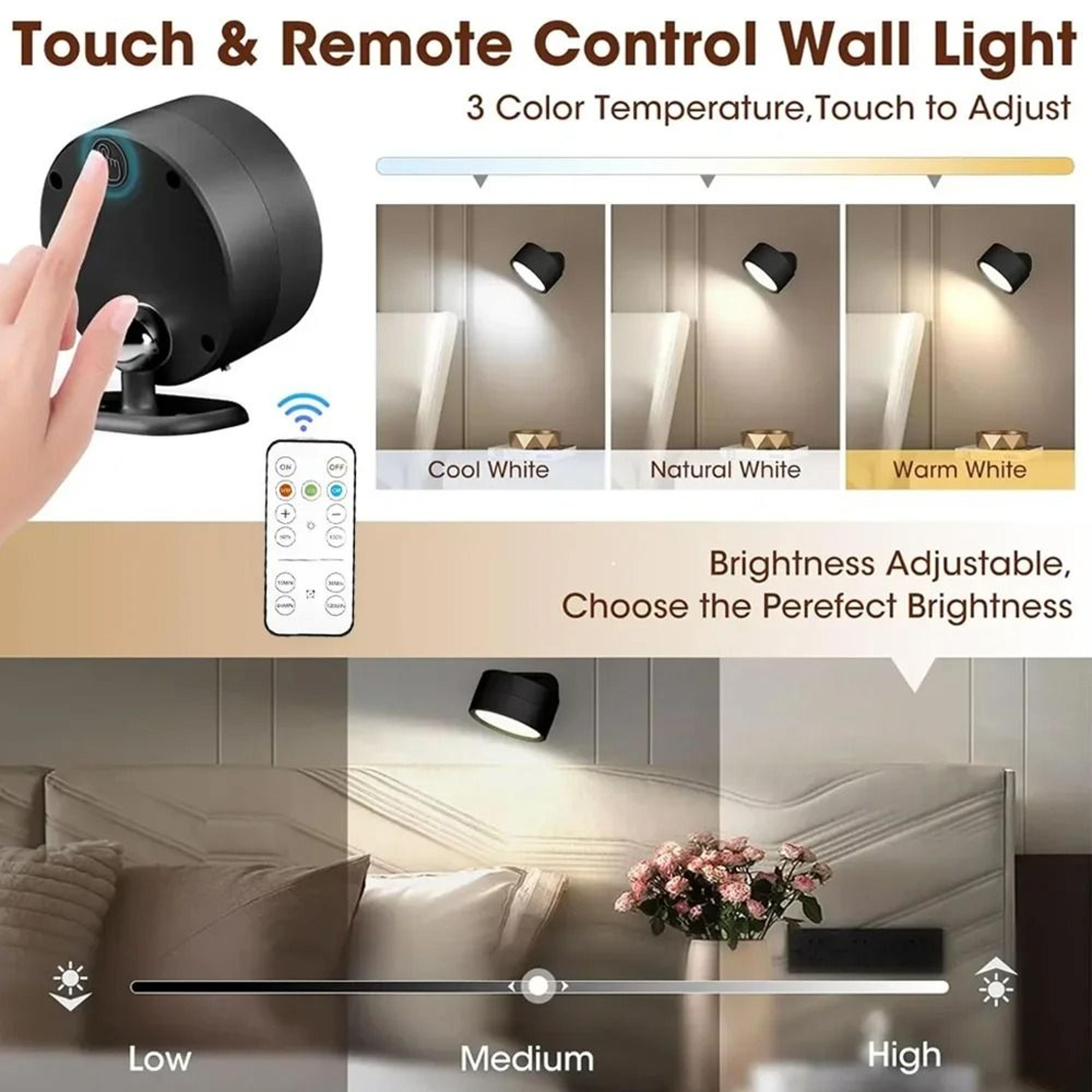 Two Pack Rechargeable Magnetic Wall Sconce Set 6