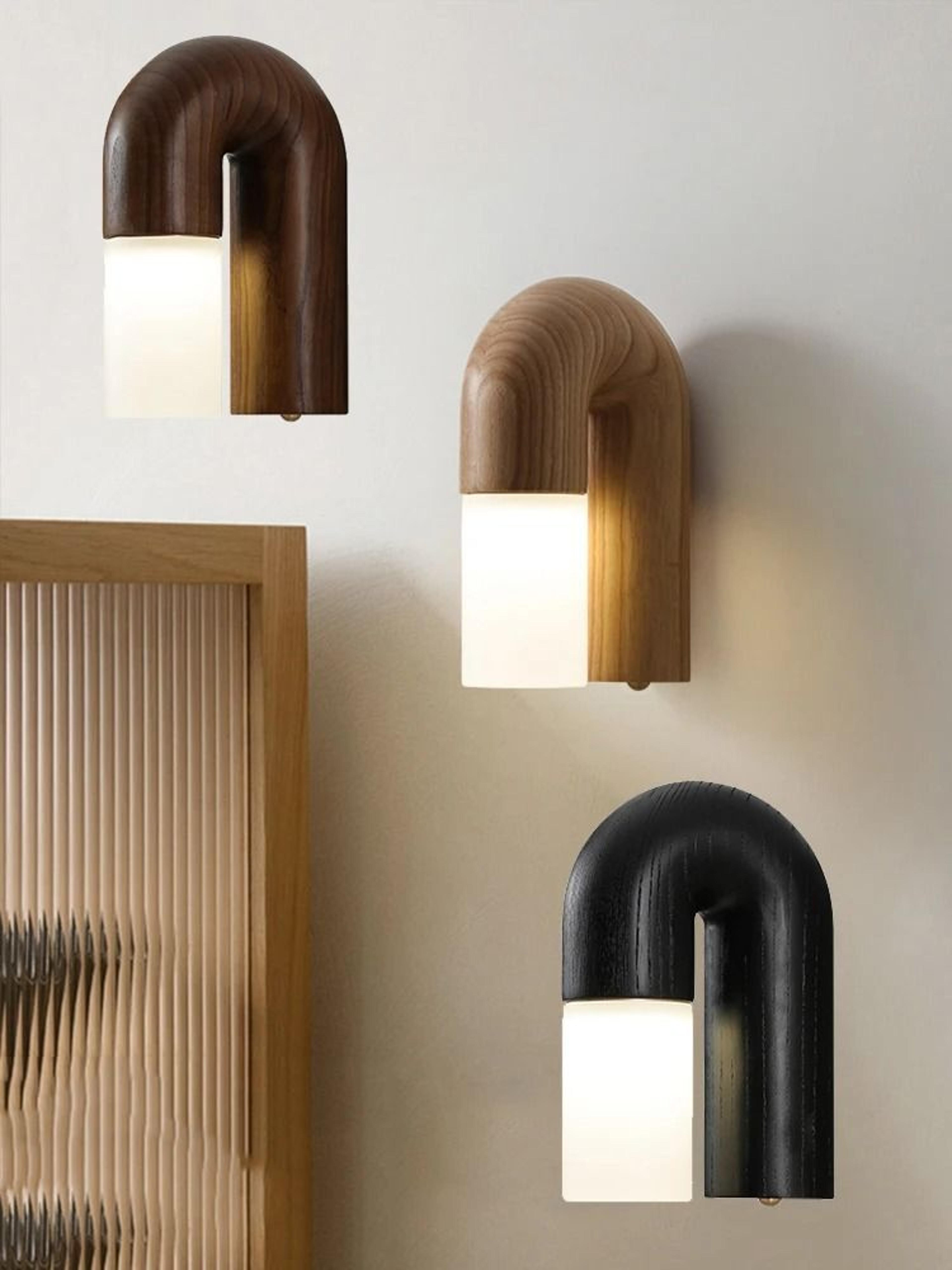 Vintage Ash Wood LED Wall Sconce 0