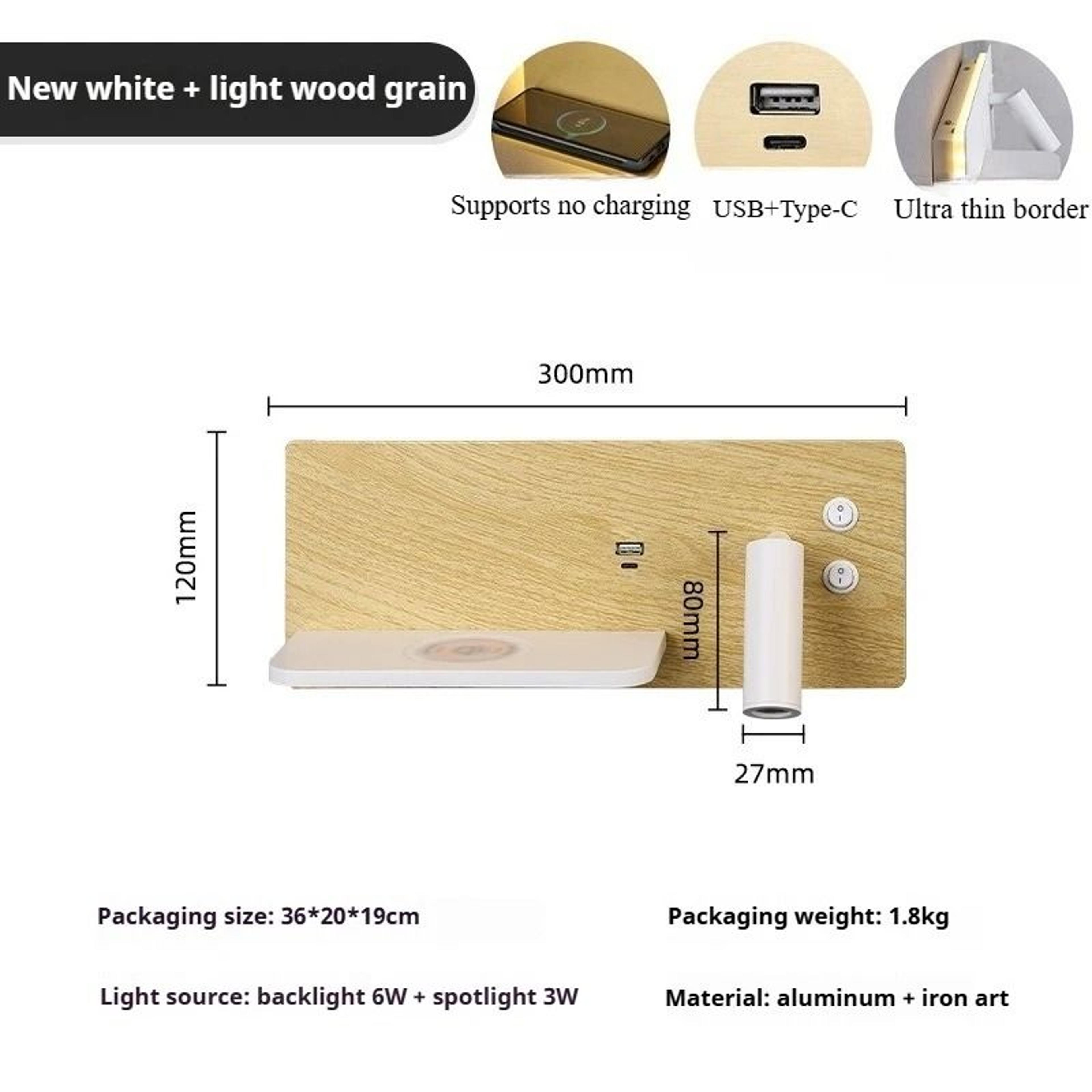 Multifunction Bedside Wall Lamp With Wireless Charger 9
