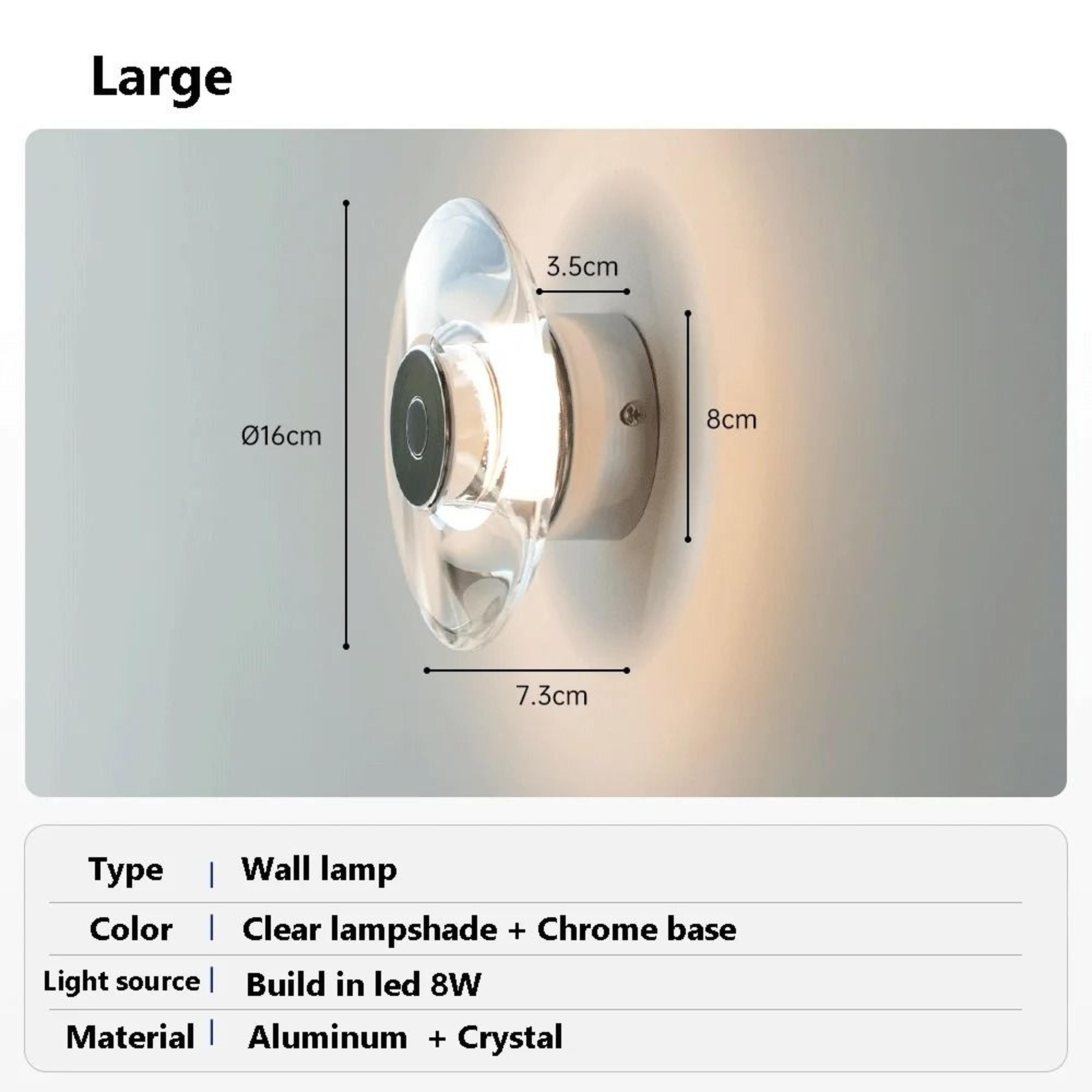 Modern Round Crystal LED Wall Sconce 2
