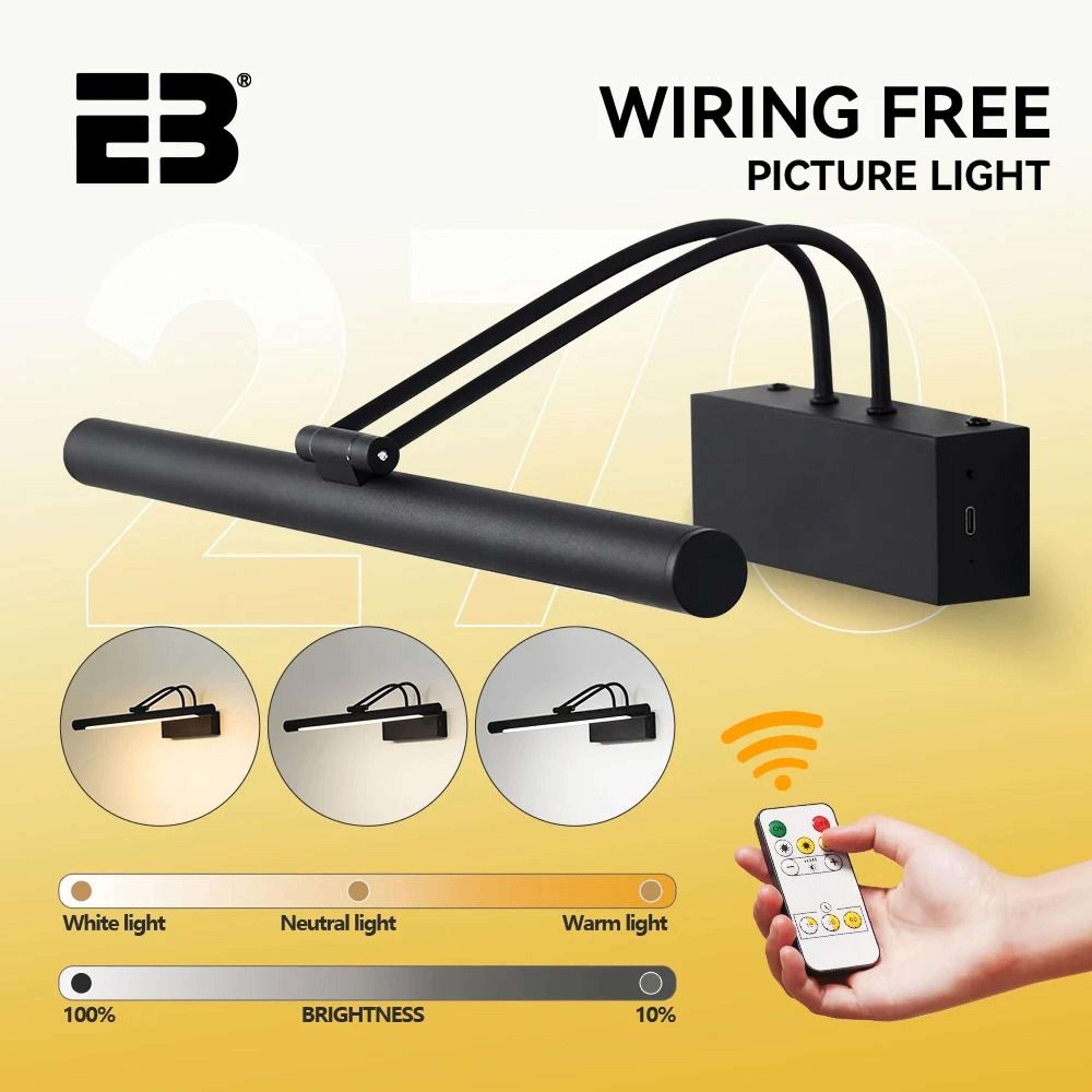 Wireless Rechargeable LED Picture Light With Remote Control 7