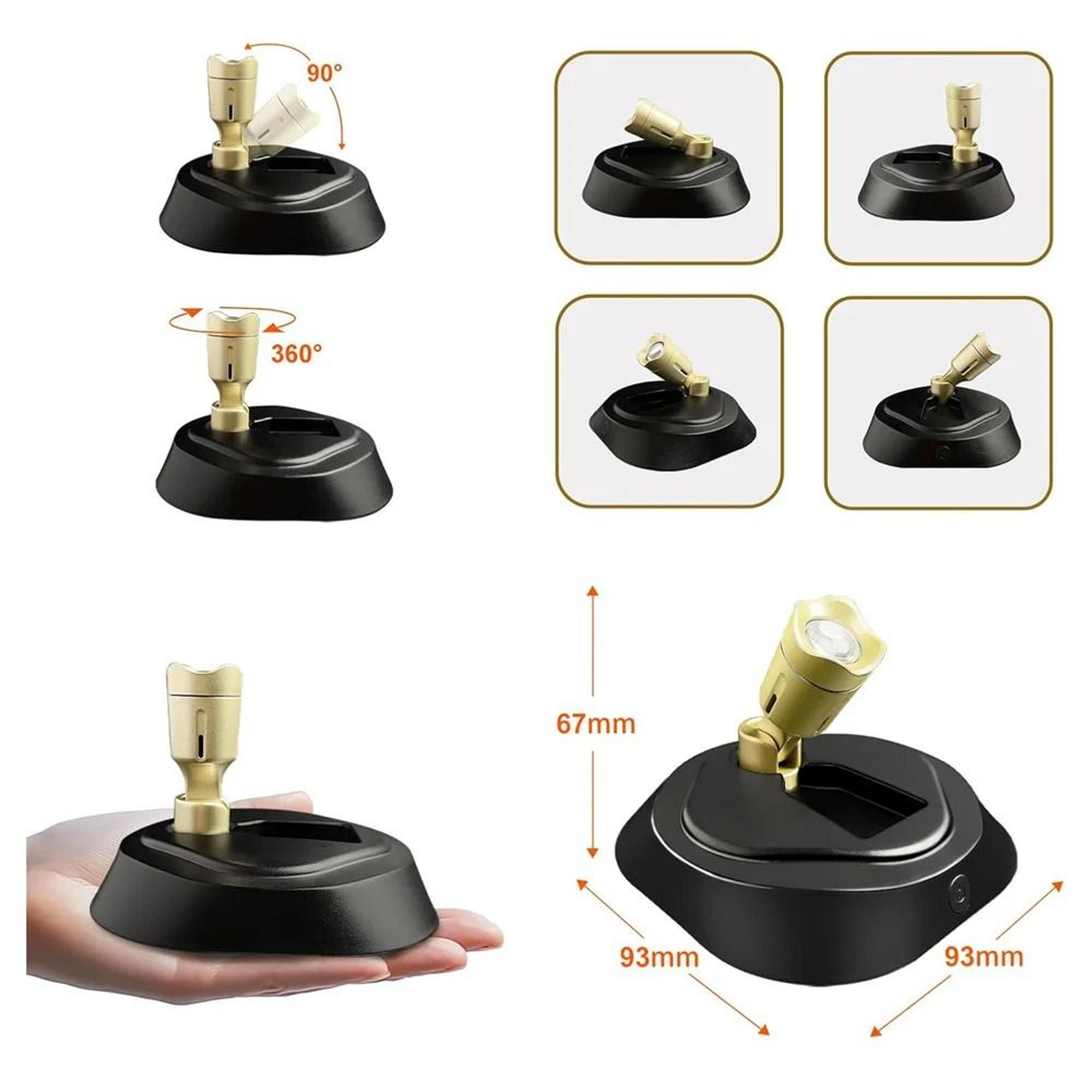 Rechargeable Wireless Art Spotlights With Remote 2 Pack 5