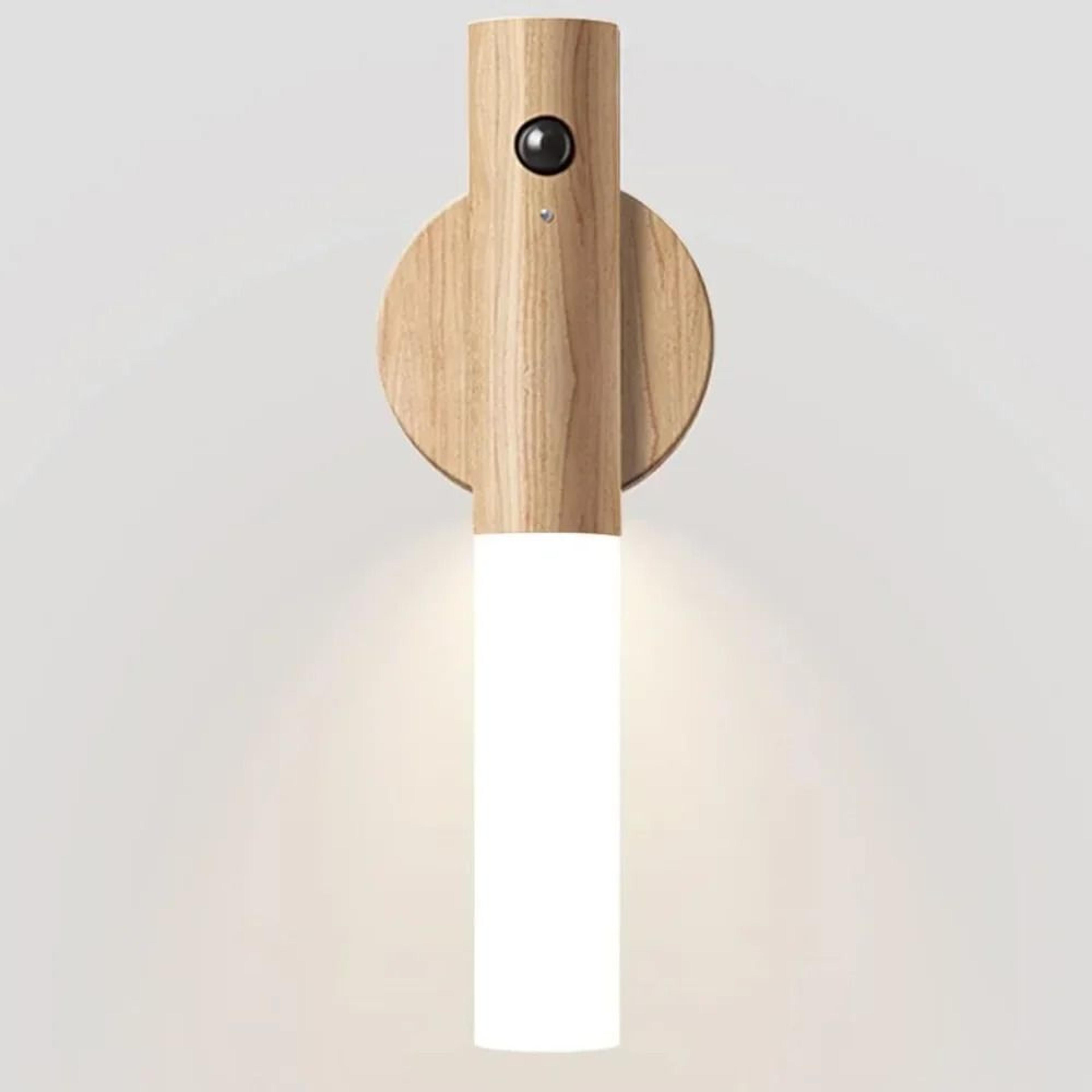 Magnetic Wooden Motion Sensor Wall Sconce 1