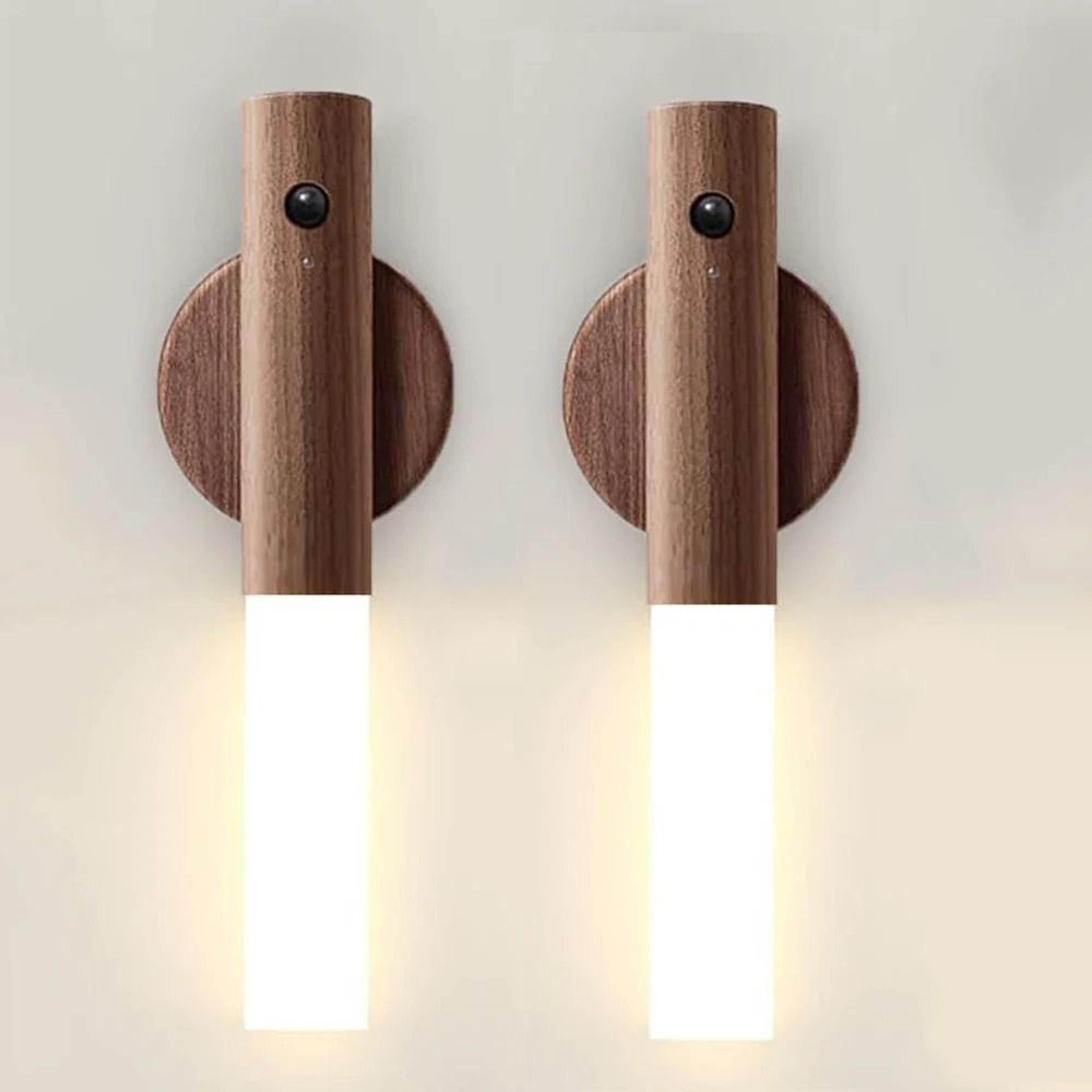 Magnetic Wooden Motion Sensor Wall Sconce 4