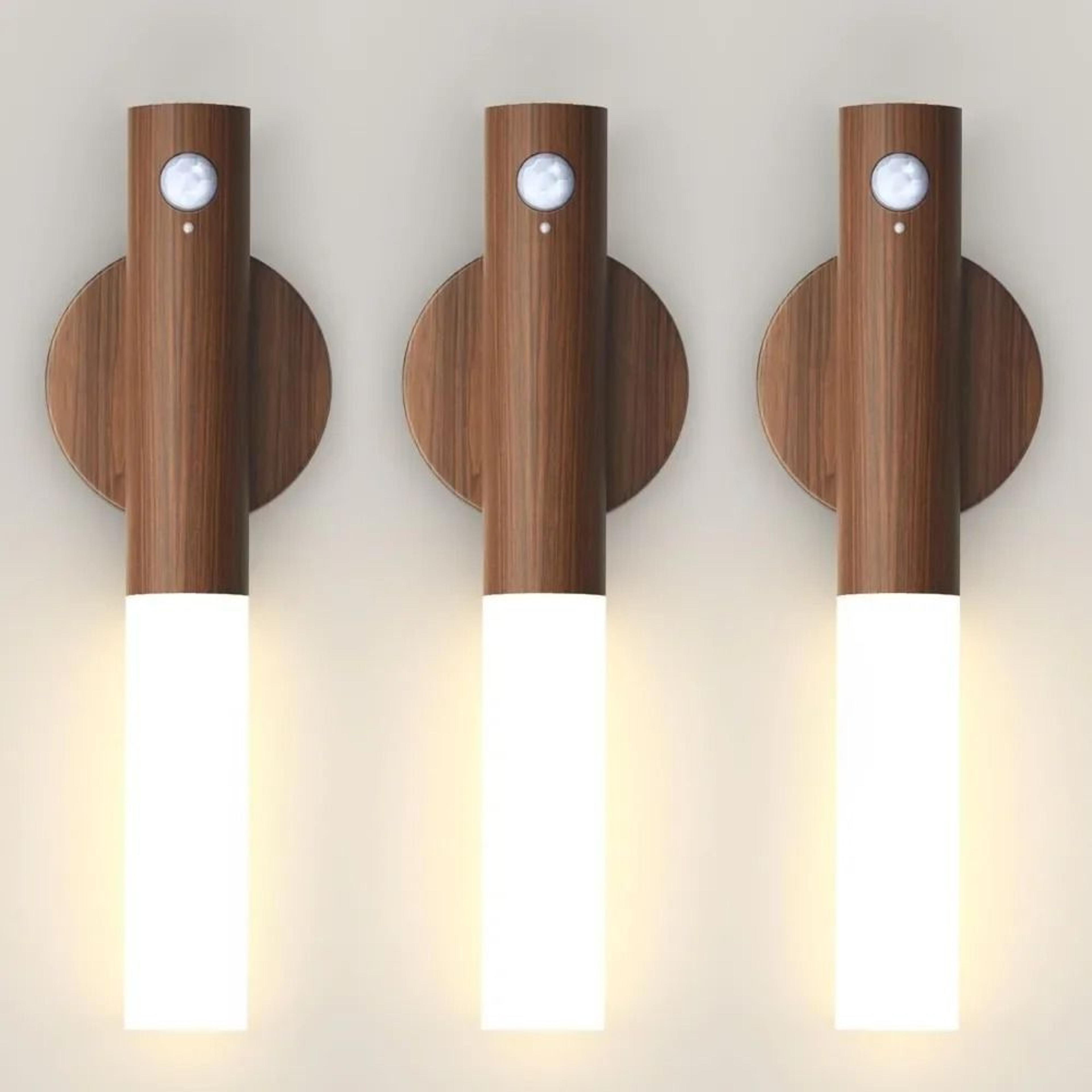 Magnetic Wooden Motion Sensor Wall Sconce 6
