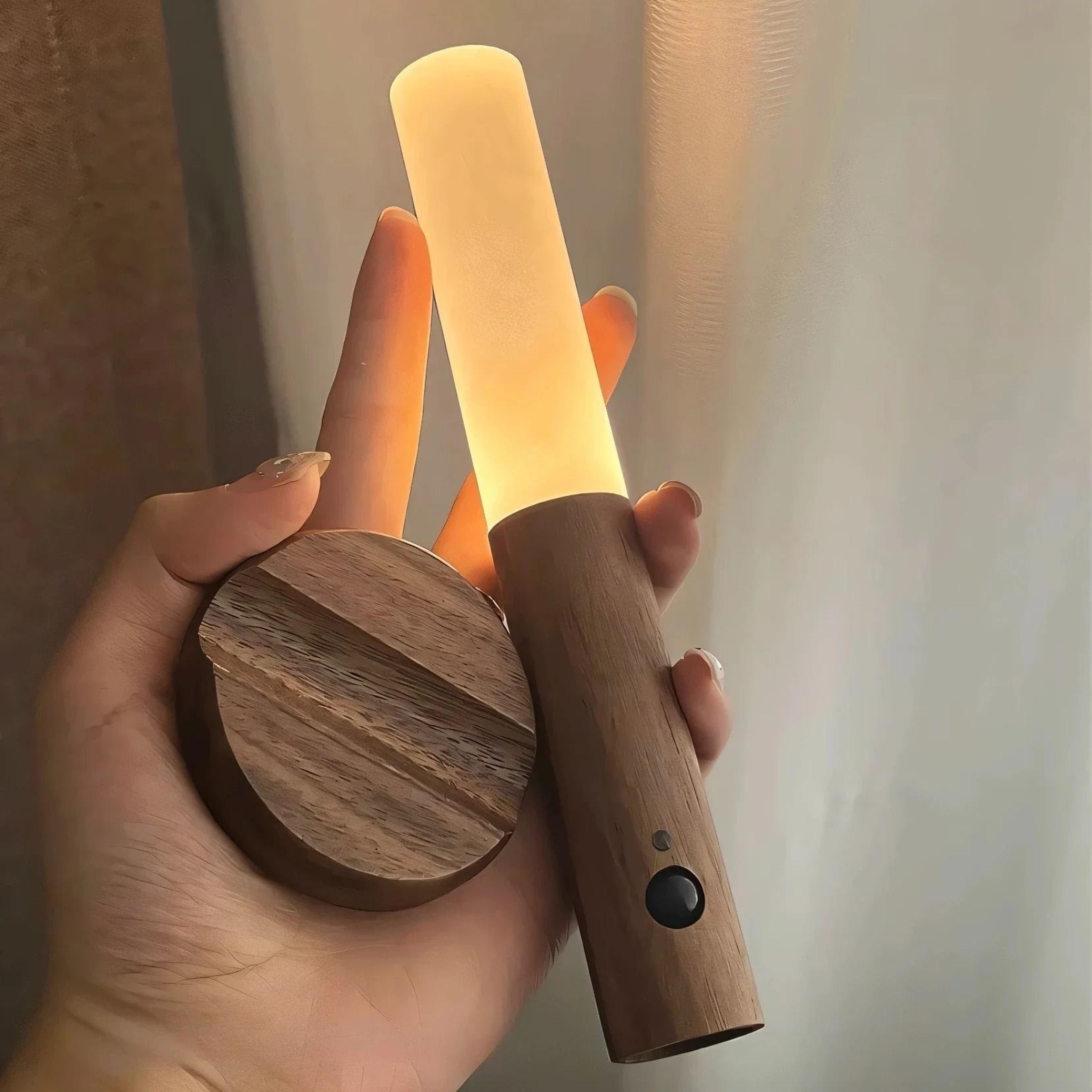 Magnetic Wooden Motion Sensor Wall Sconce 11