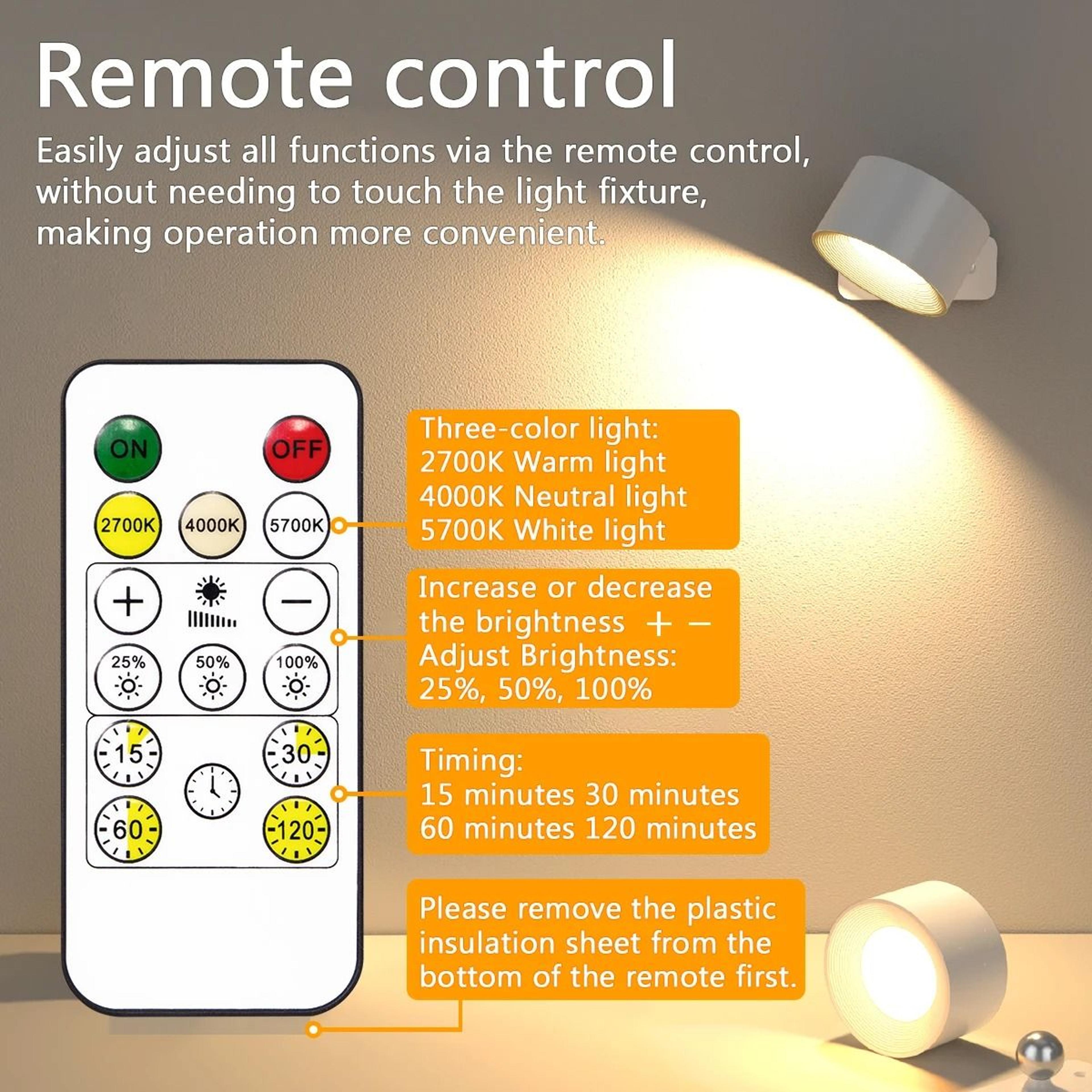 LumaFlex Magnetic Rechargeable Wall Sconce With Remote 9
