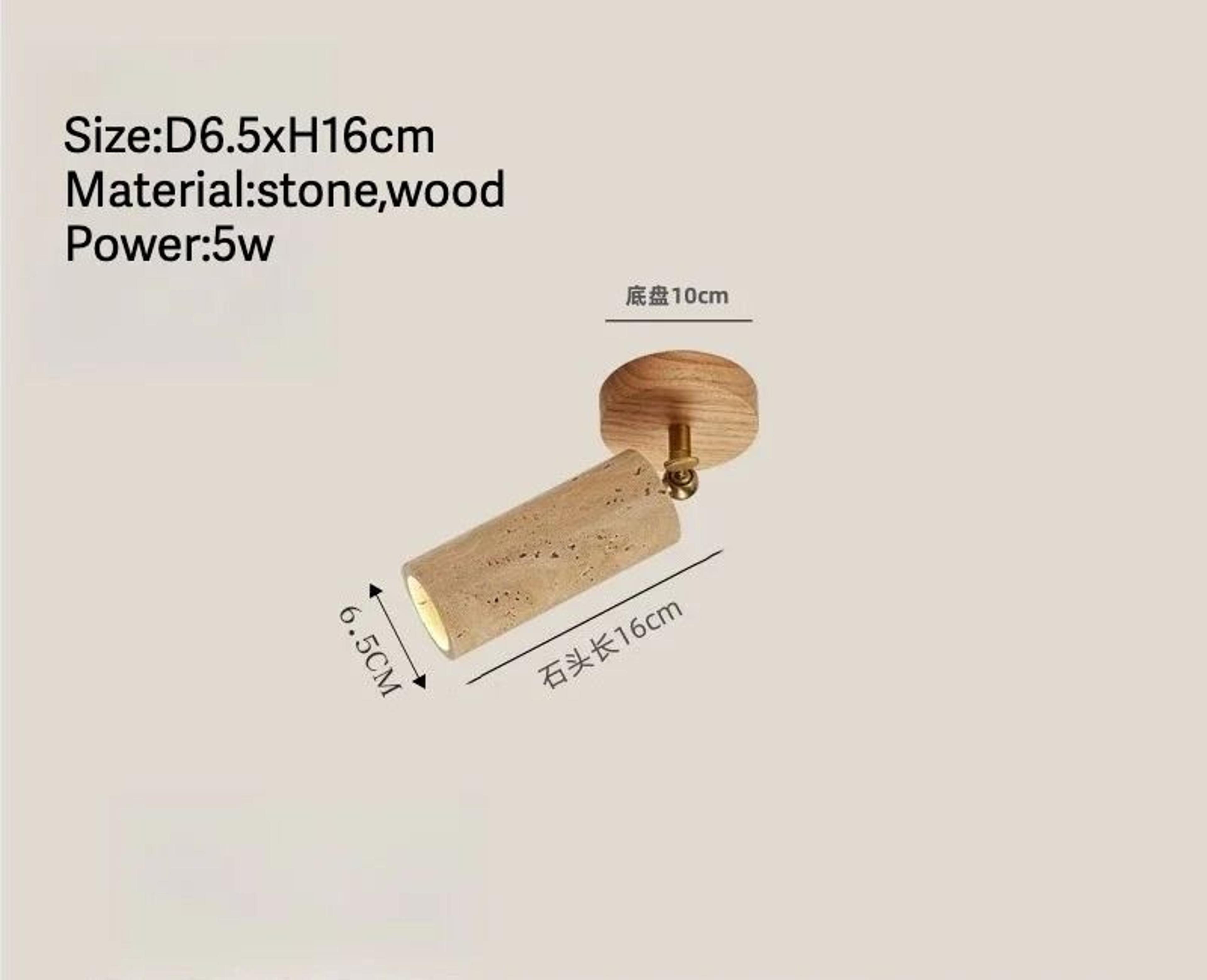 Nordic Glow Travertine Stone LED Wall Sconce 1