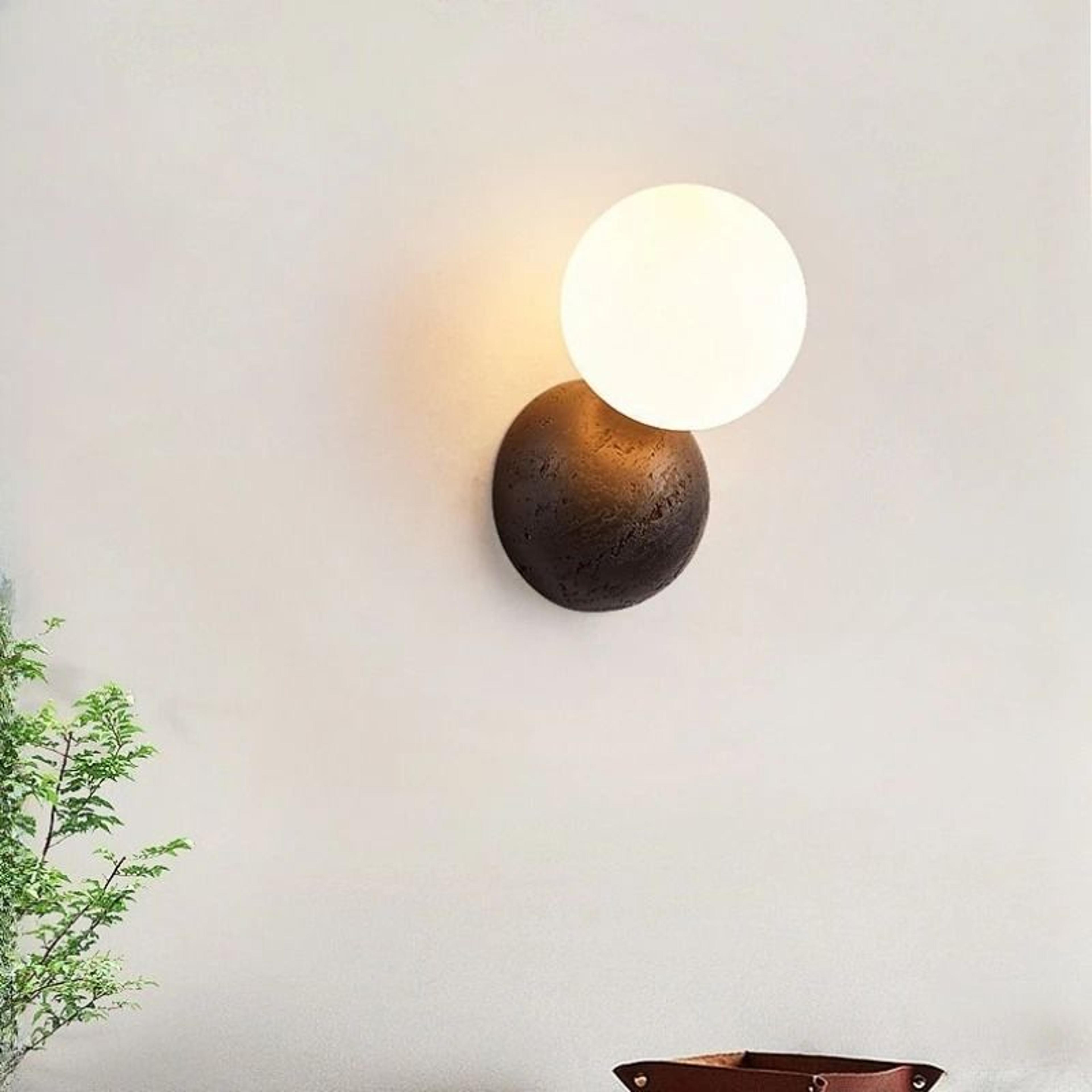 Nordic Glow Travertine Stone LED Wall Sconce 18