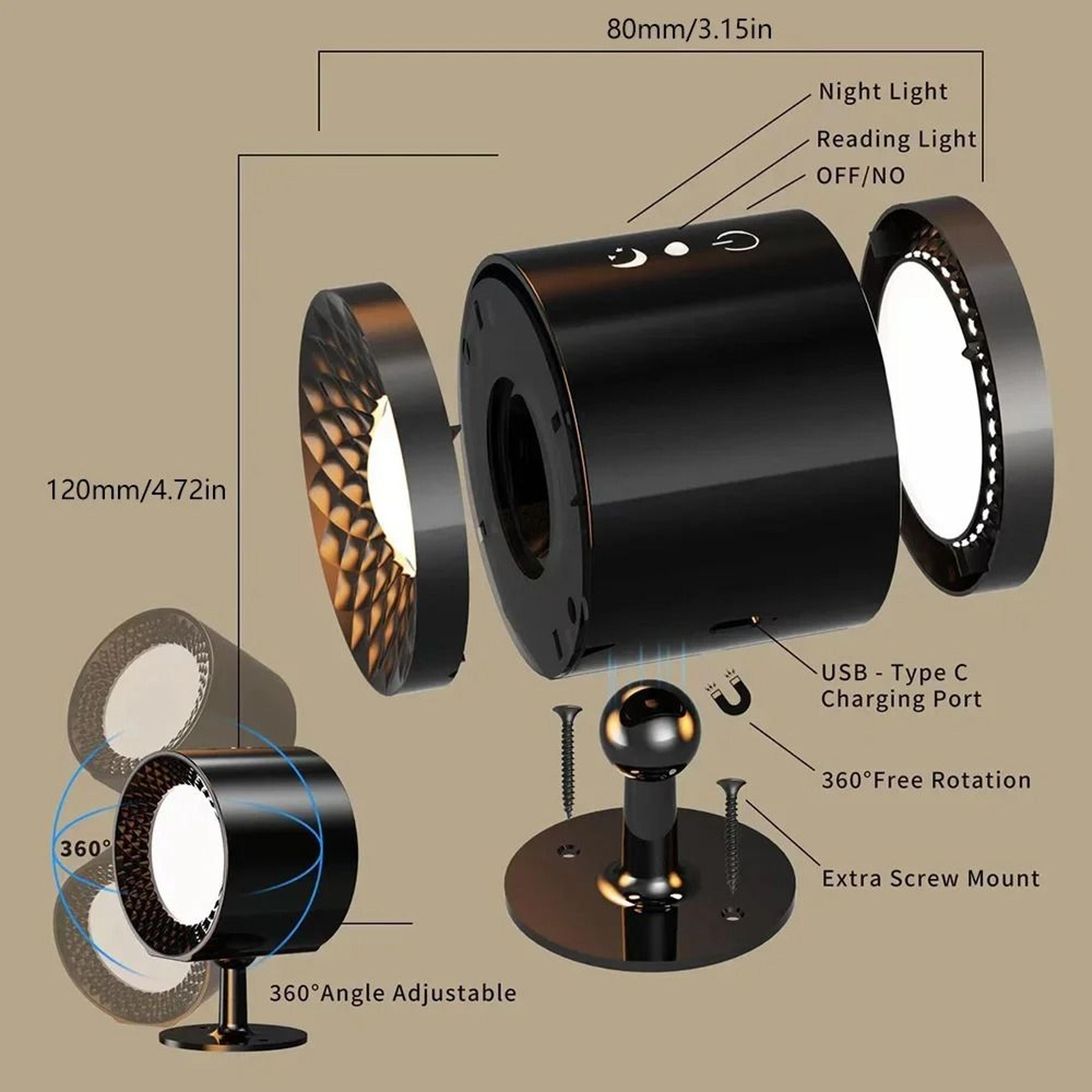 LumaEase Rechargeable Cordless Wall Sconce With Remote 5