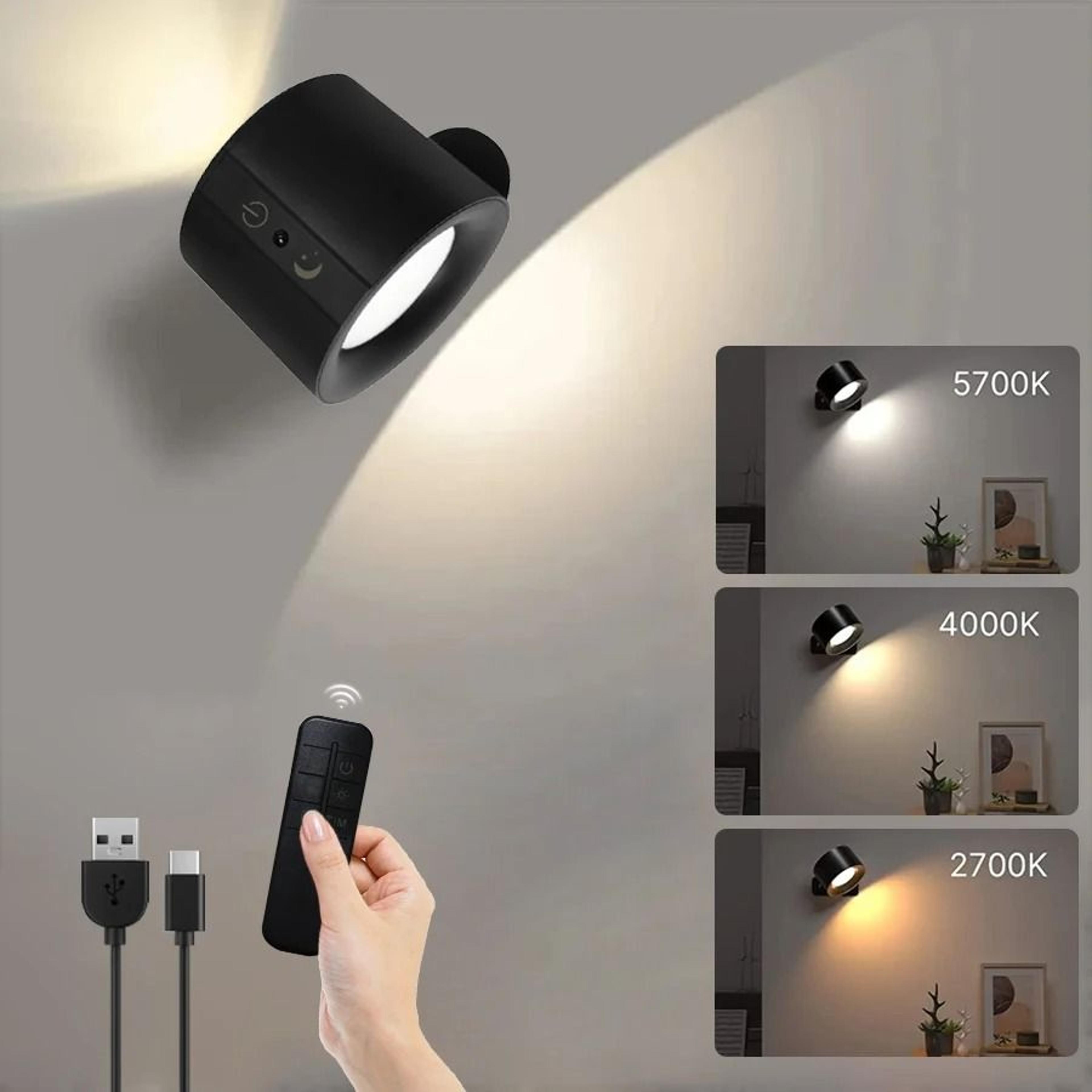 DuoGlow Double Head Rechargeable Wall Lamp With Remote 0
