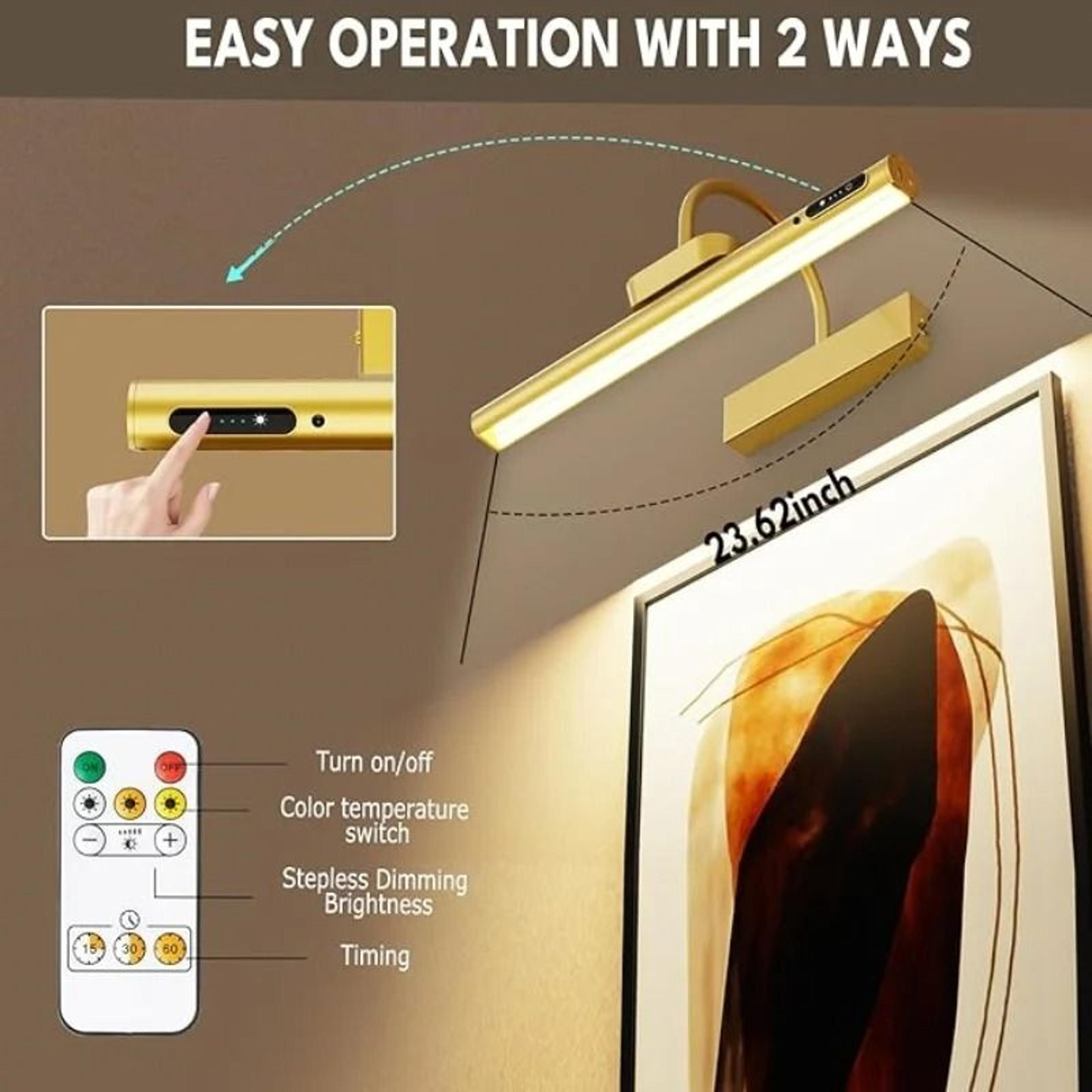 Waterproof Rechargeable Picture Light Wireless Dimmable Mirror Lamp 9