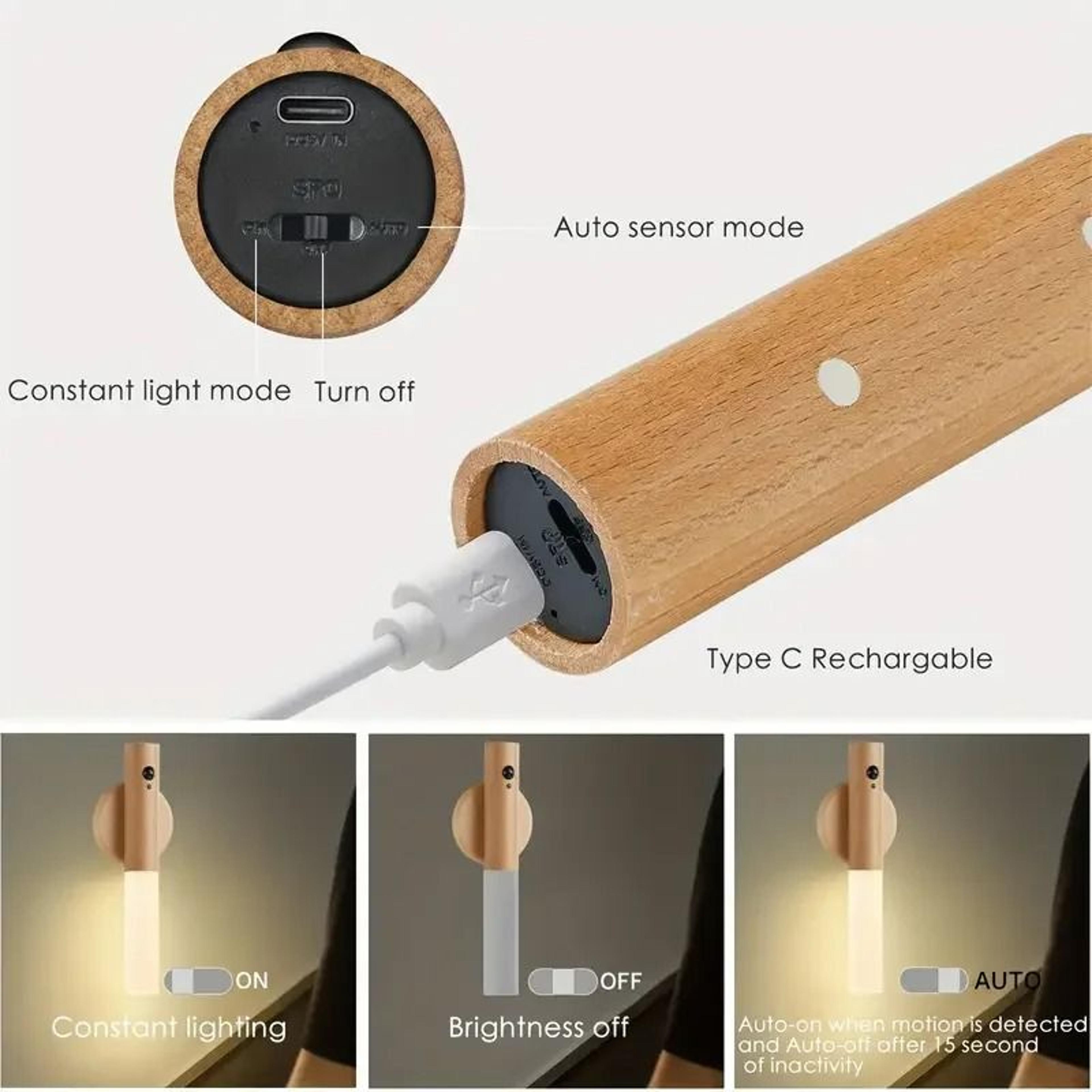 Rechargeable PIR Motion Sensor Light Magnetic Cabinet Wall Lamp 9