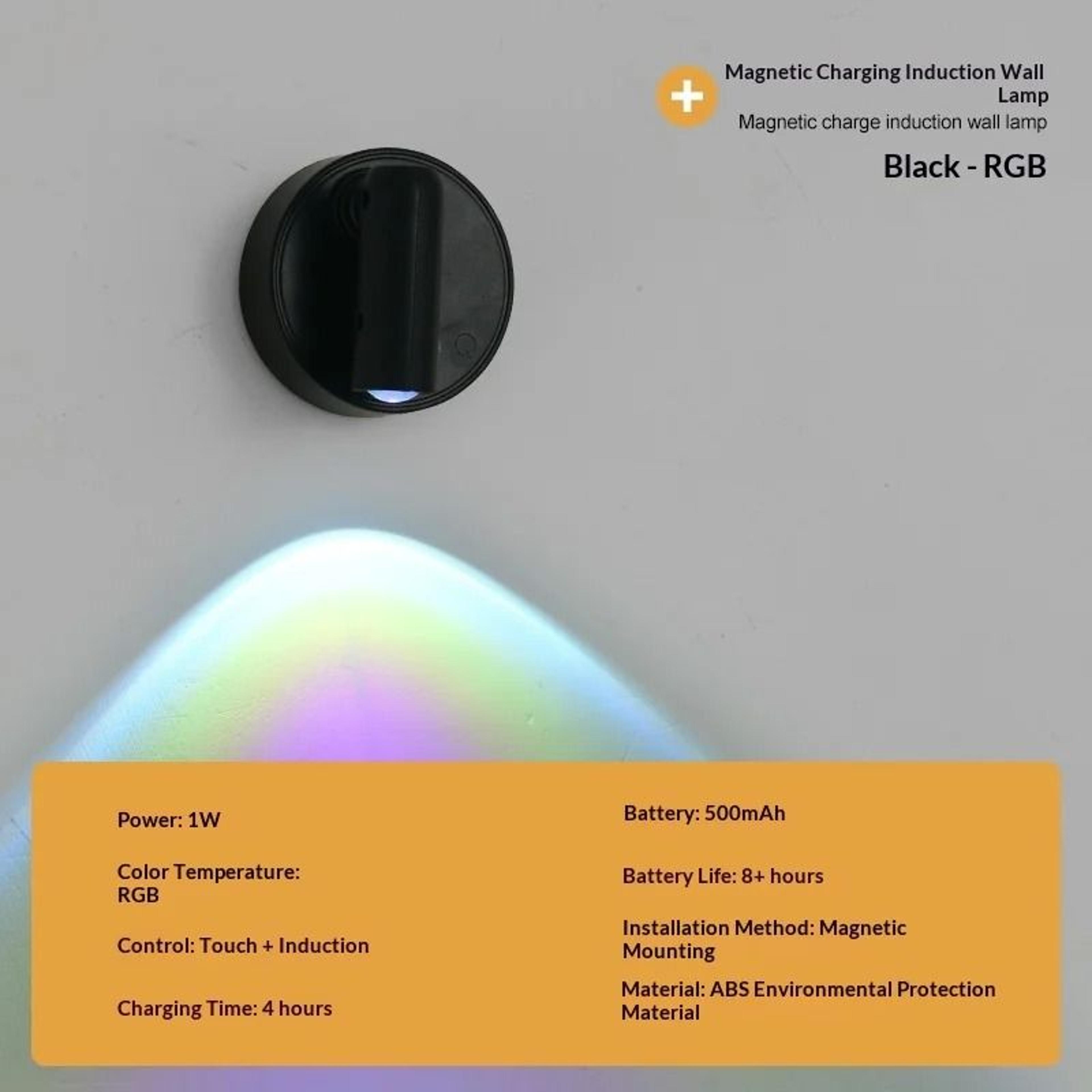 Magnetic Rechargeable Reading Light No Drill Dimmable Wall Spotlight 3