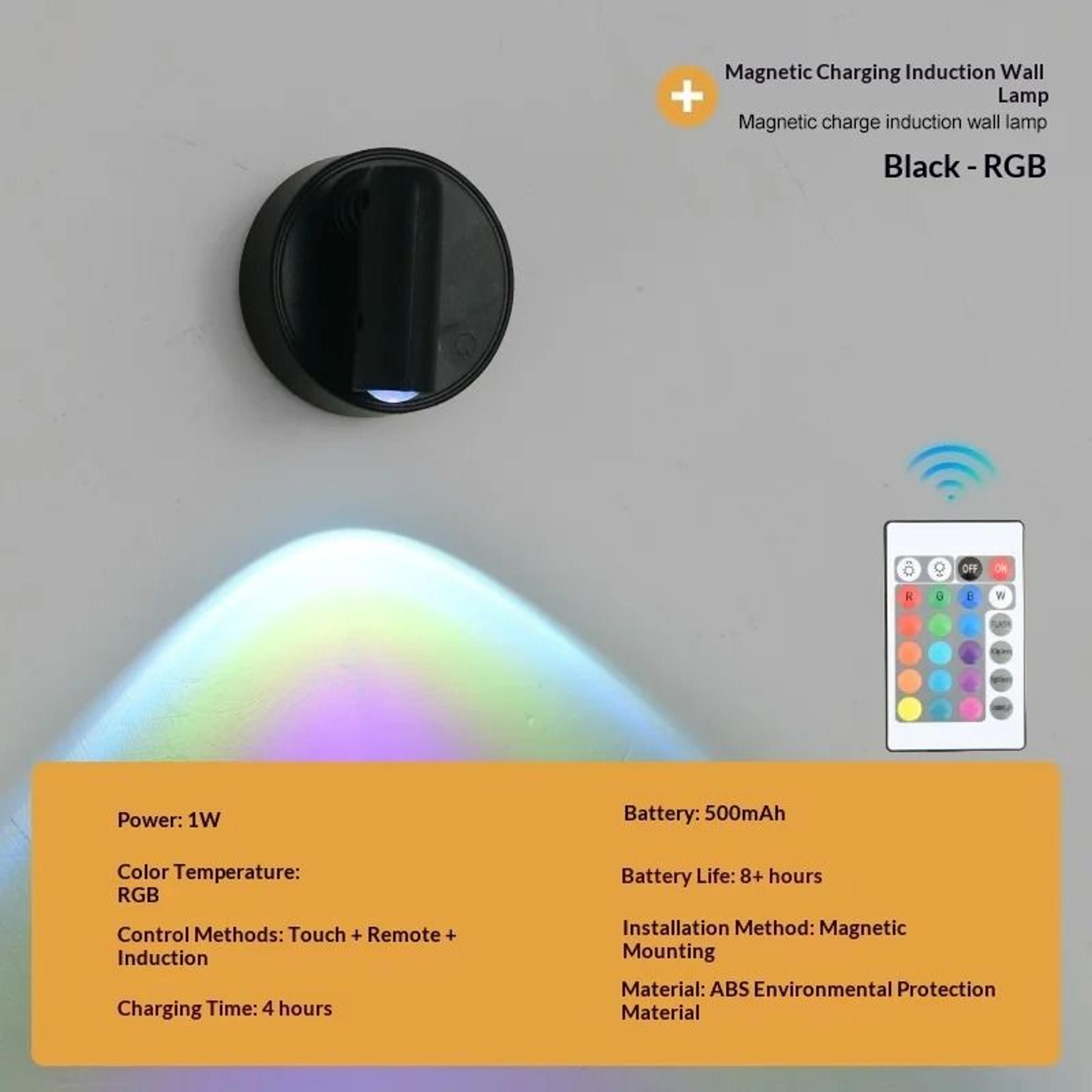 Magnetic Rechargeable Reading Light No Drill Dimmable Wall Spotlight 7