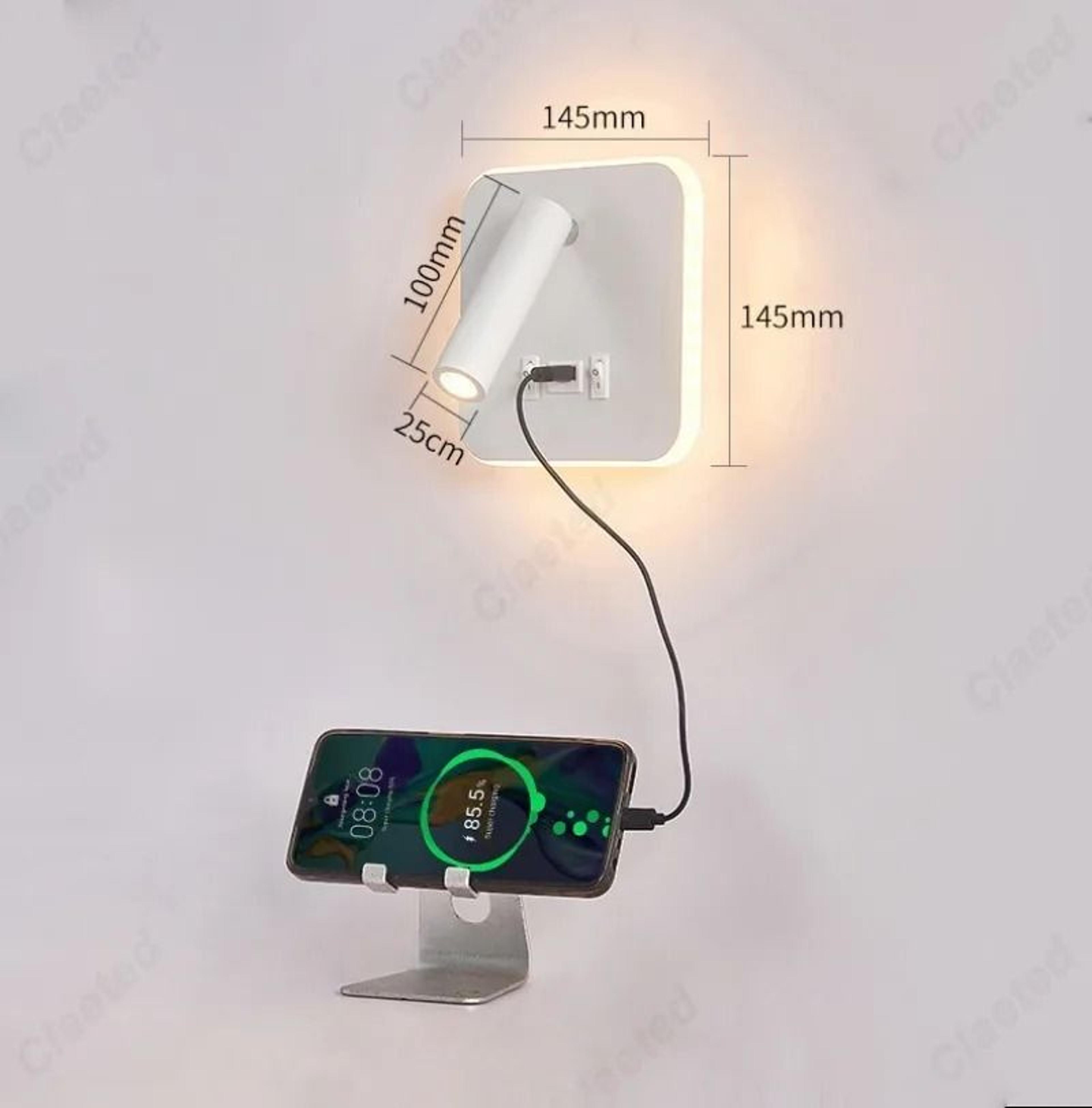 Adjustable LED Reading Wall Lamp With Wireless And USB Charging 17