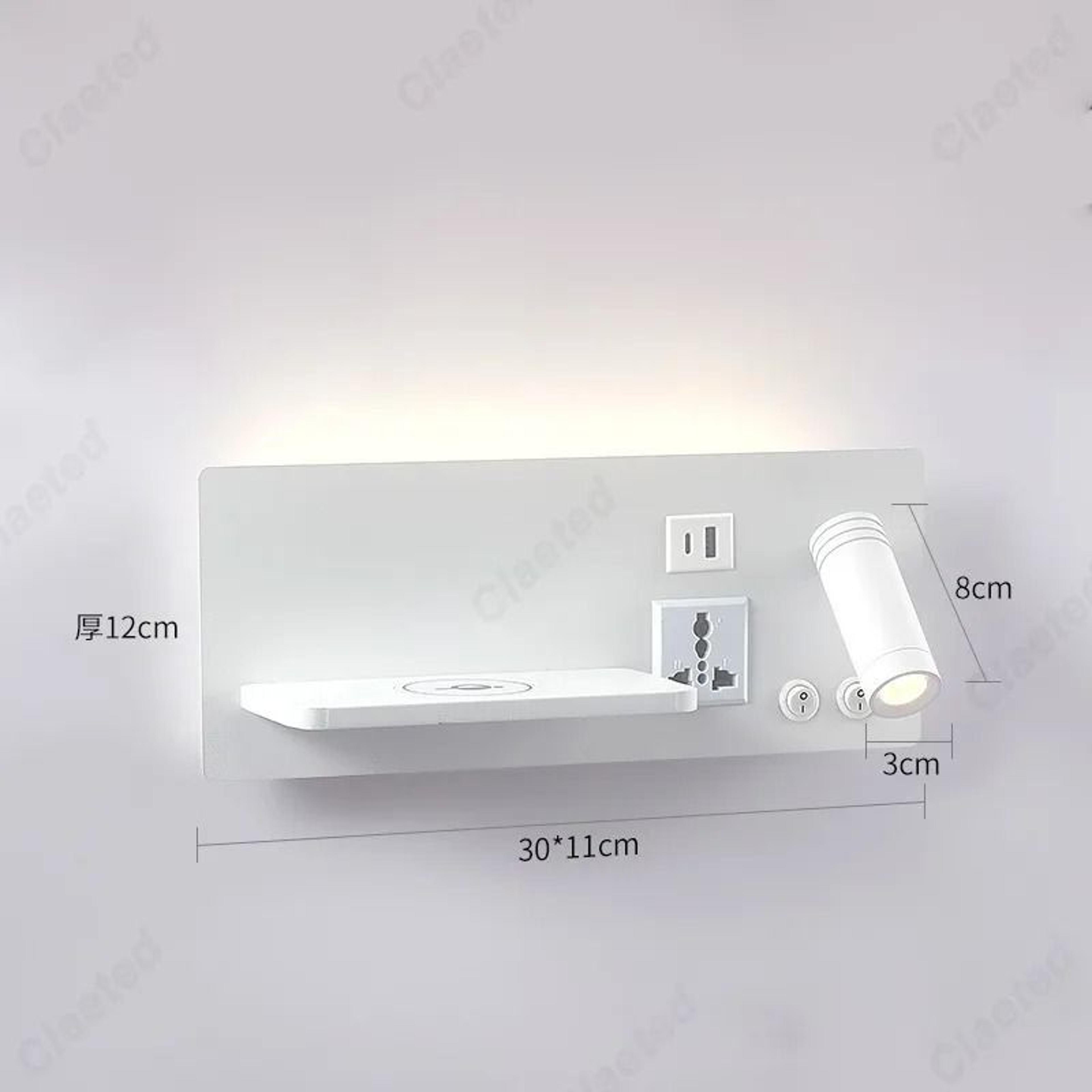 Adjustable LED Reading Wall Lamp With Wireless And USB Charging 3