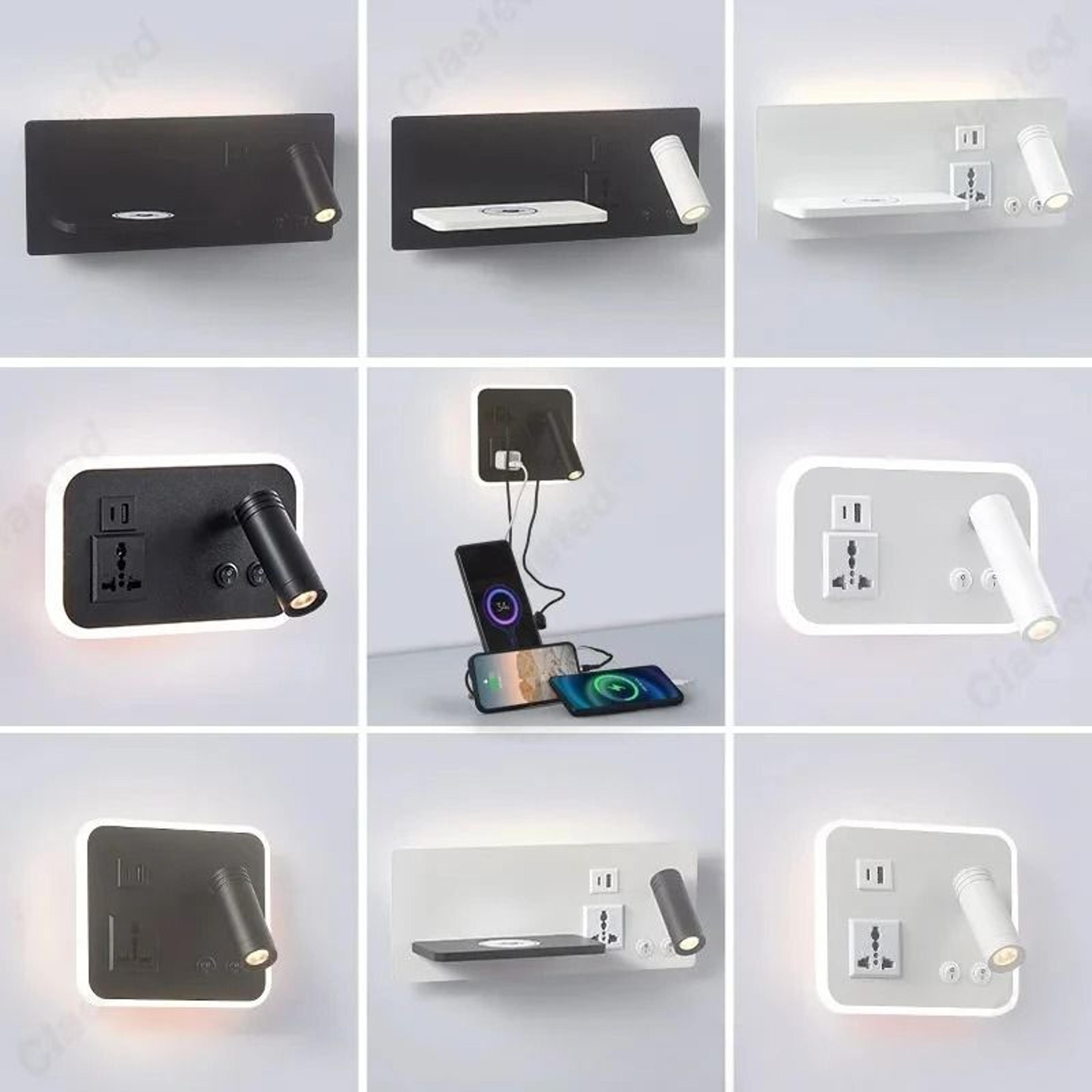 Adjustable LED Reading Wall Lamp With Wireless And USB Charging 20