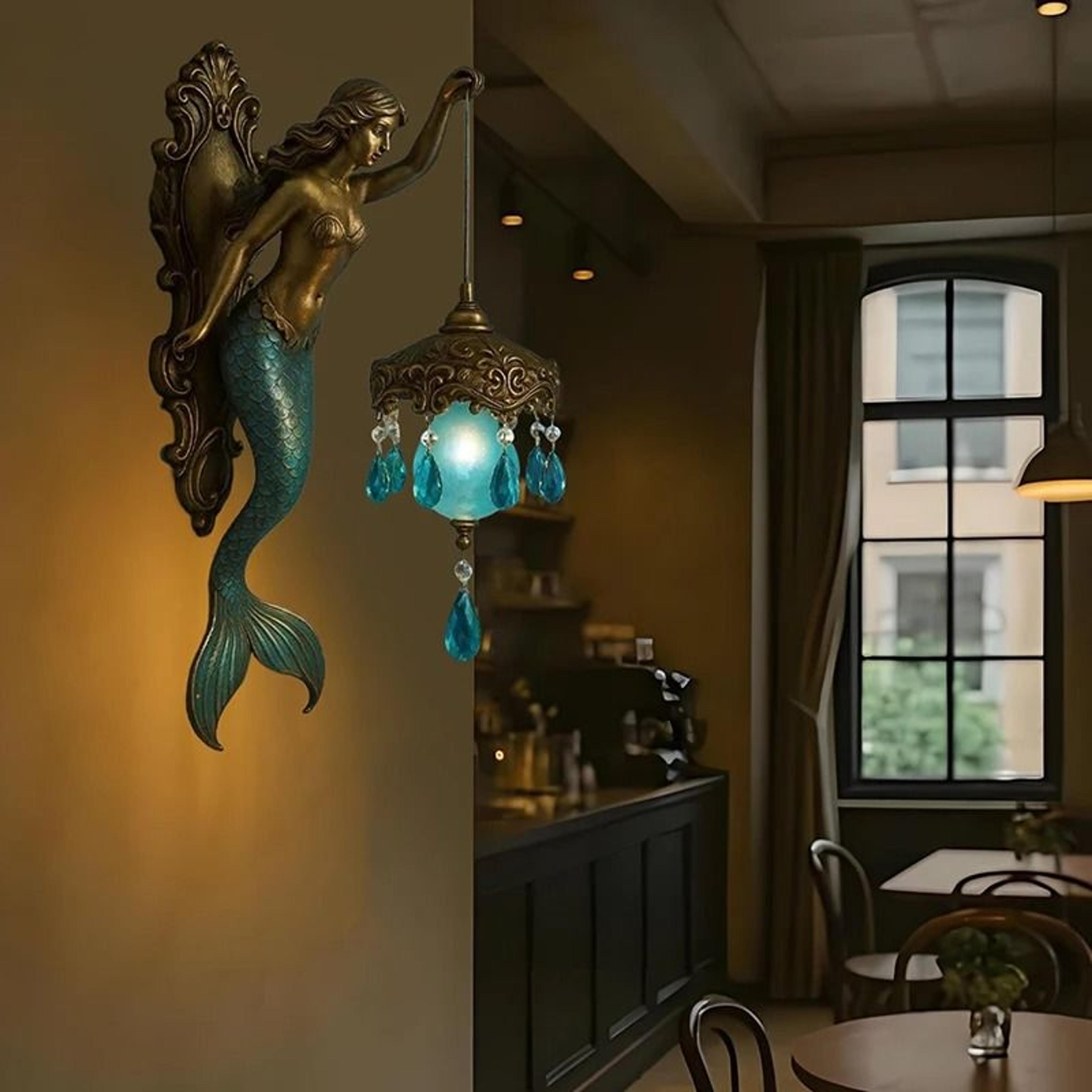 Enchanted Mermaid Wall Lamp Vintage Ocean Decor Light 3