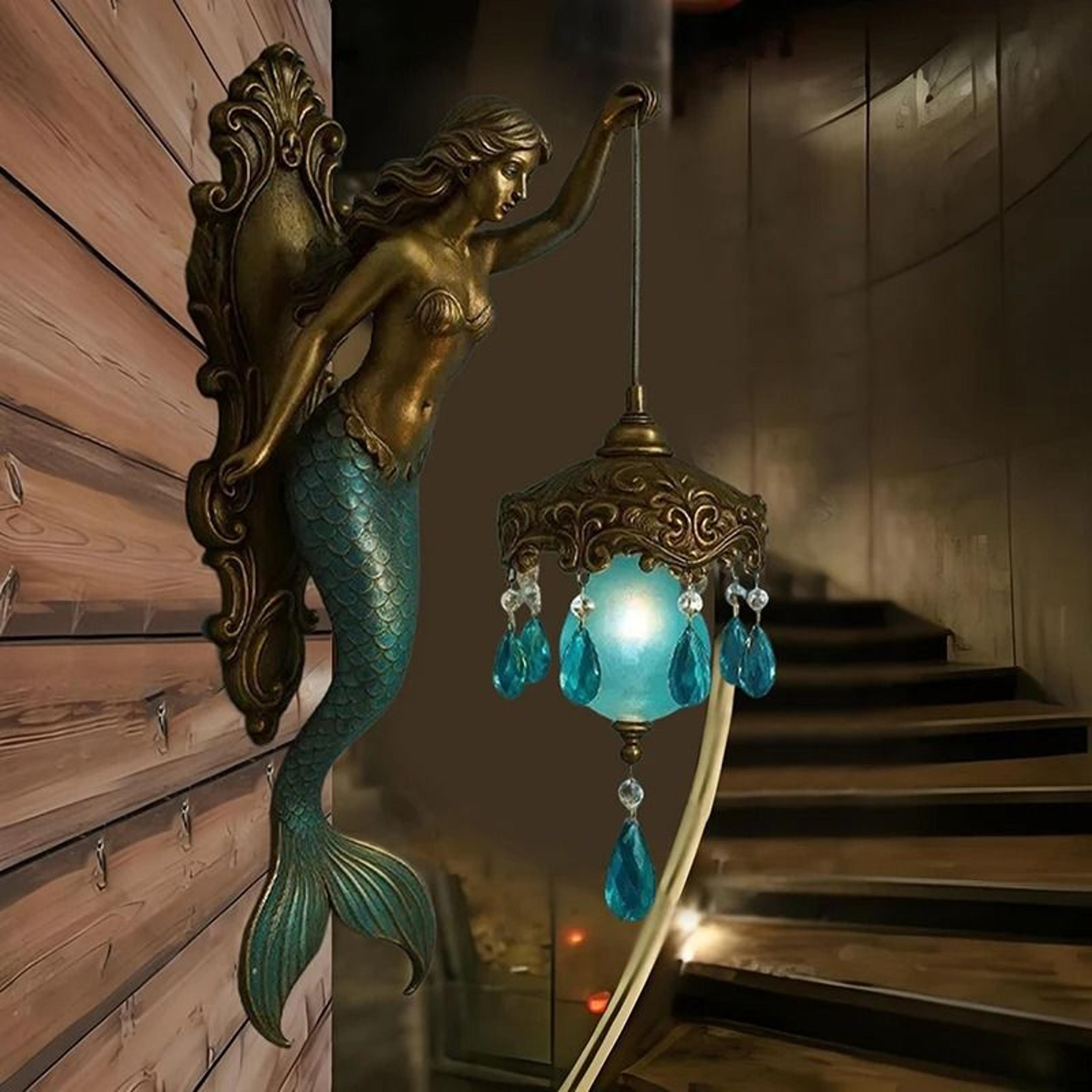 Enchanted Mermaid Wall Lamp Vintage Ocean Decor Light 5