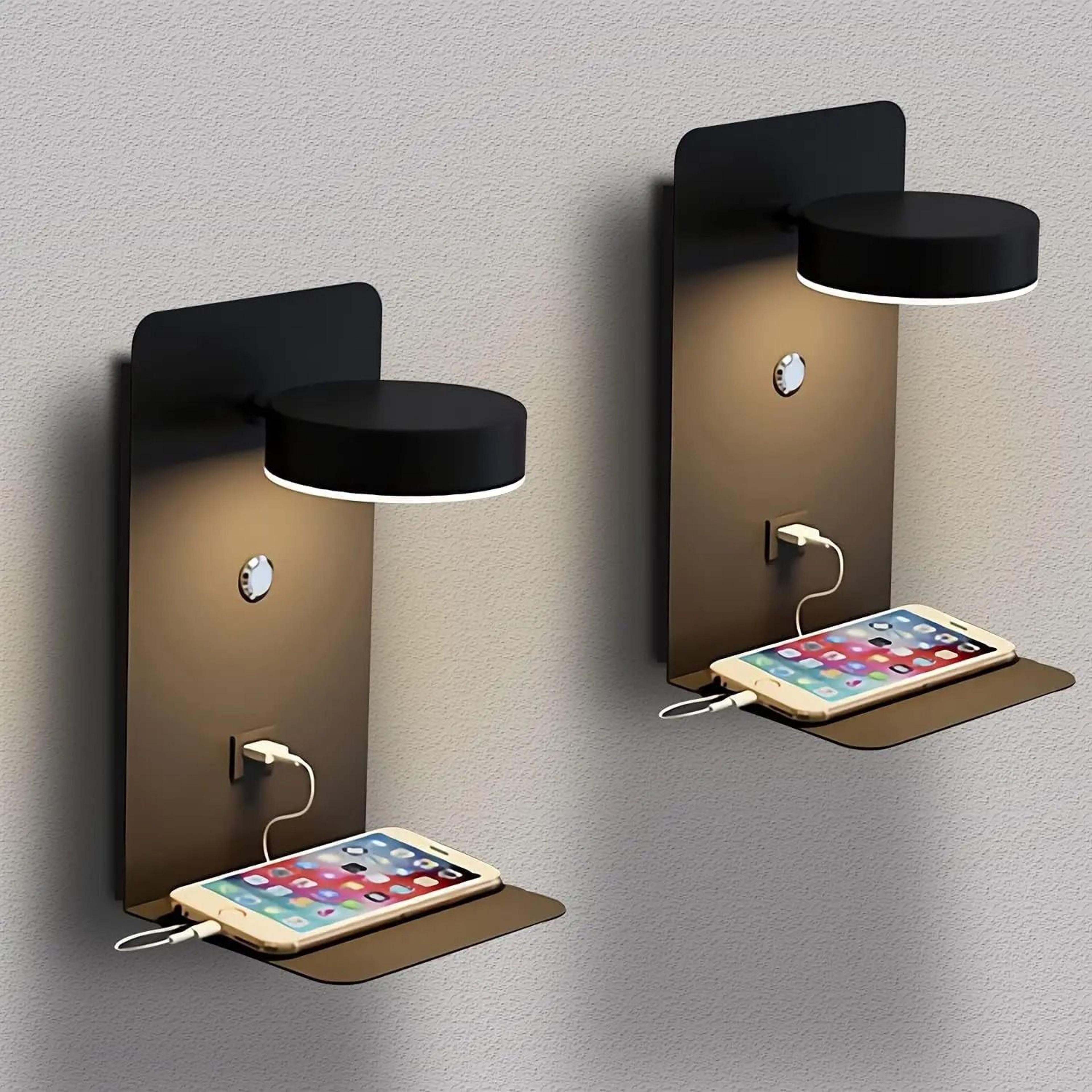 lumacharge 9w led bedside wall lamp with usb port