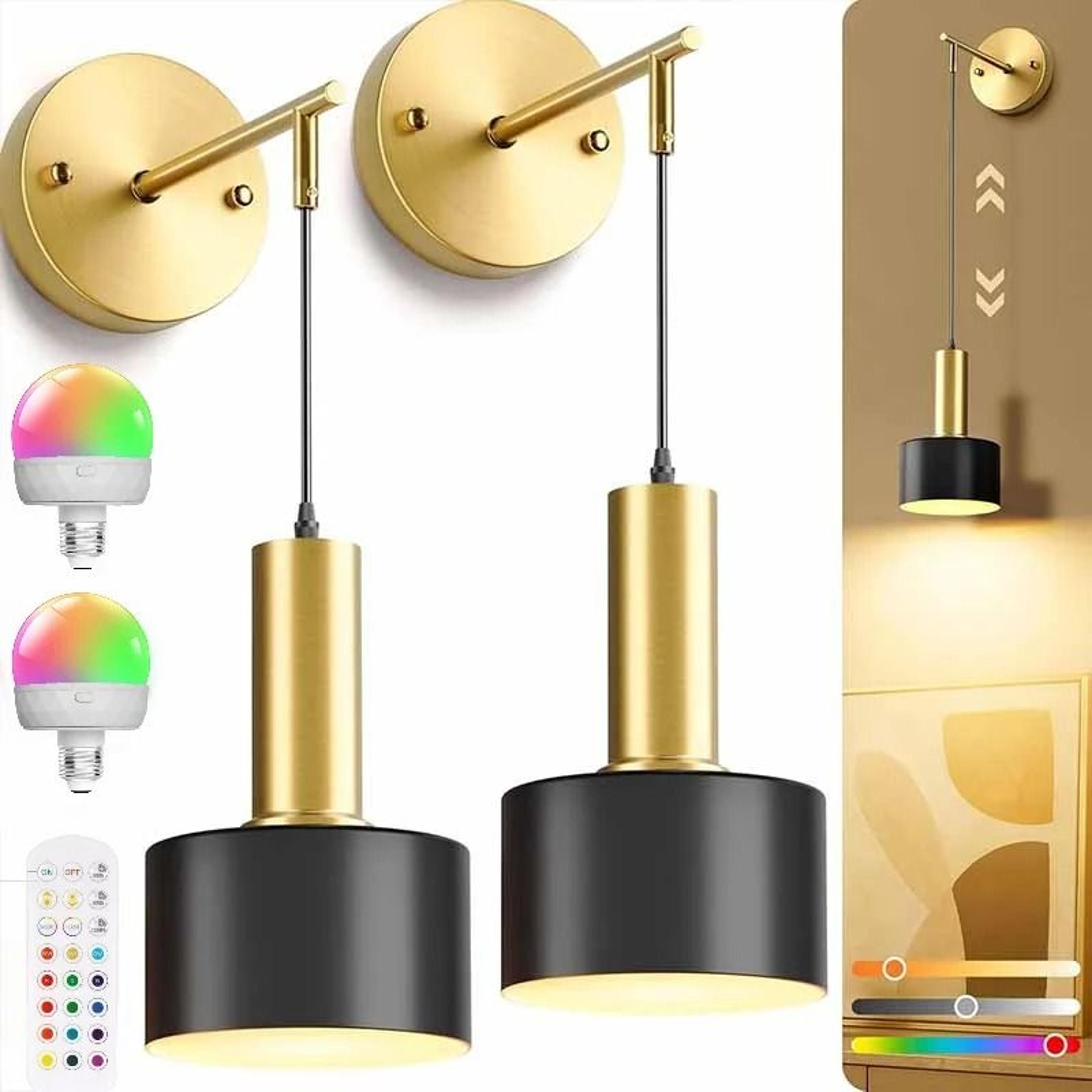 LumaArt Rechargeable RGB Wall Sconce Set 12