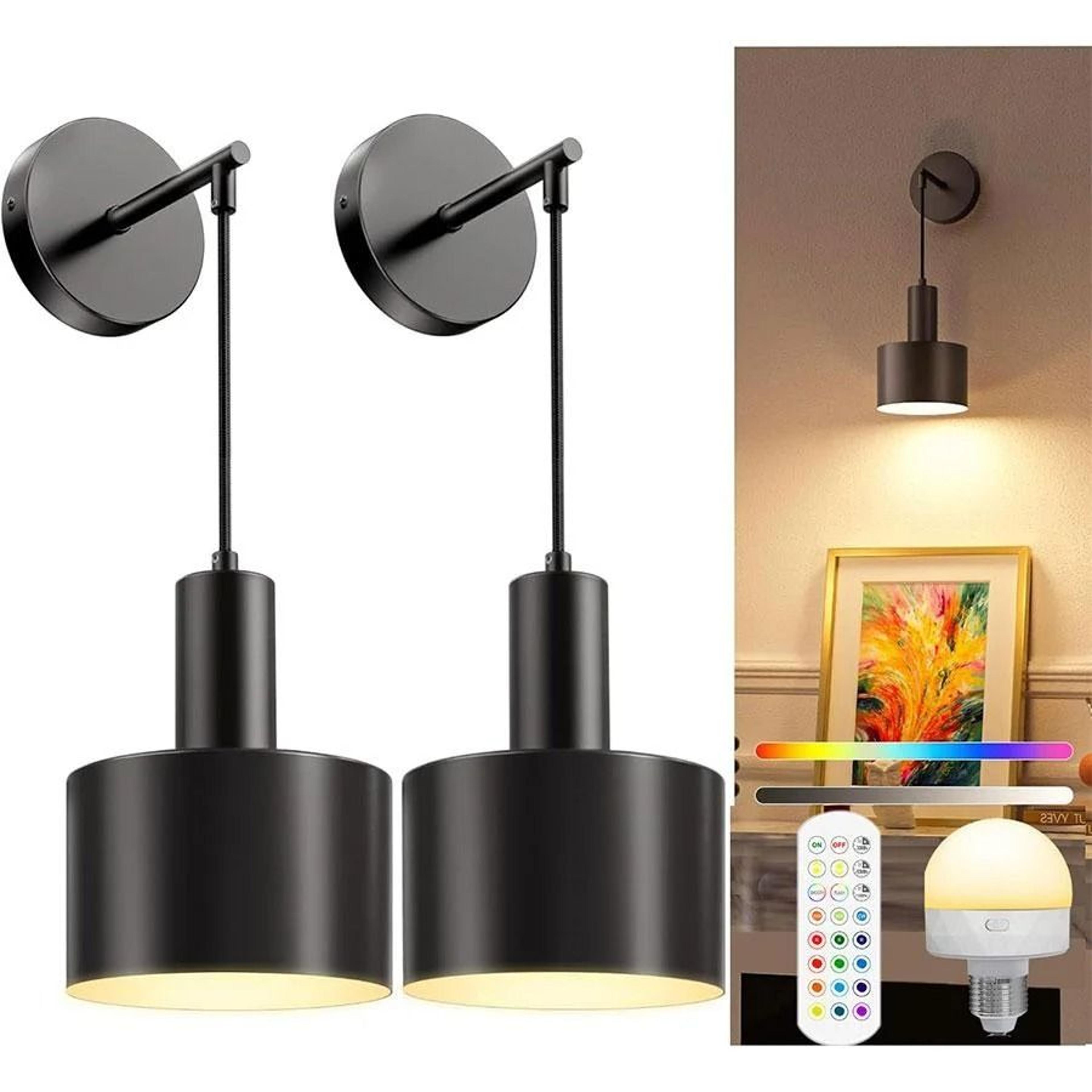 LumaArt Rechargeable RGB Wall Sconce Set 8