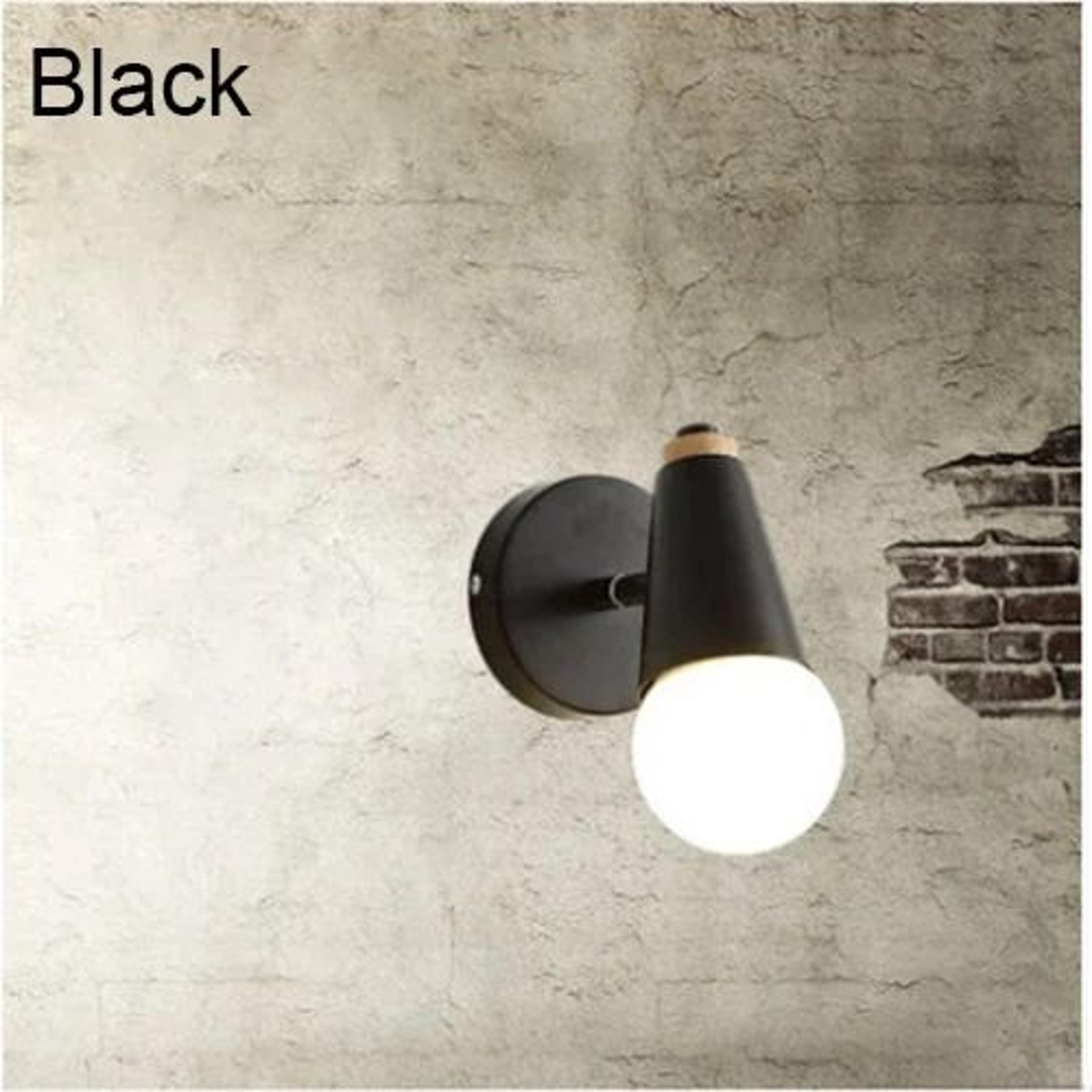 Nordic Macaron E27 Wall Lamp Adjustable Iron Wood Sconce 6