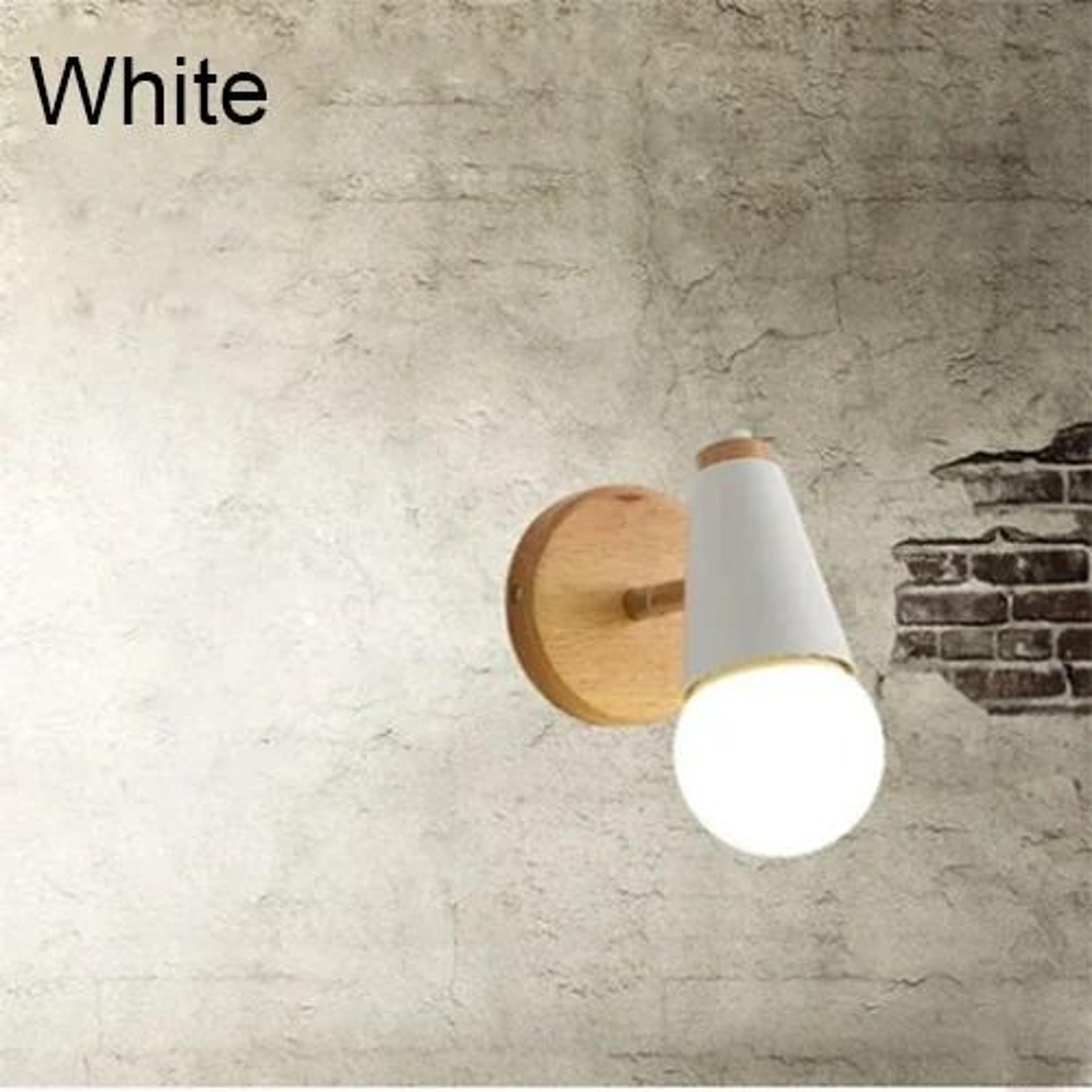 Nordic Macaron E27 Wall Lamp Adjustable Iron Wood Sconce 5