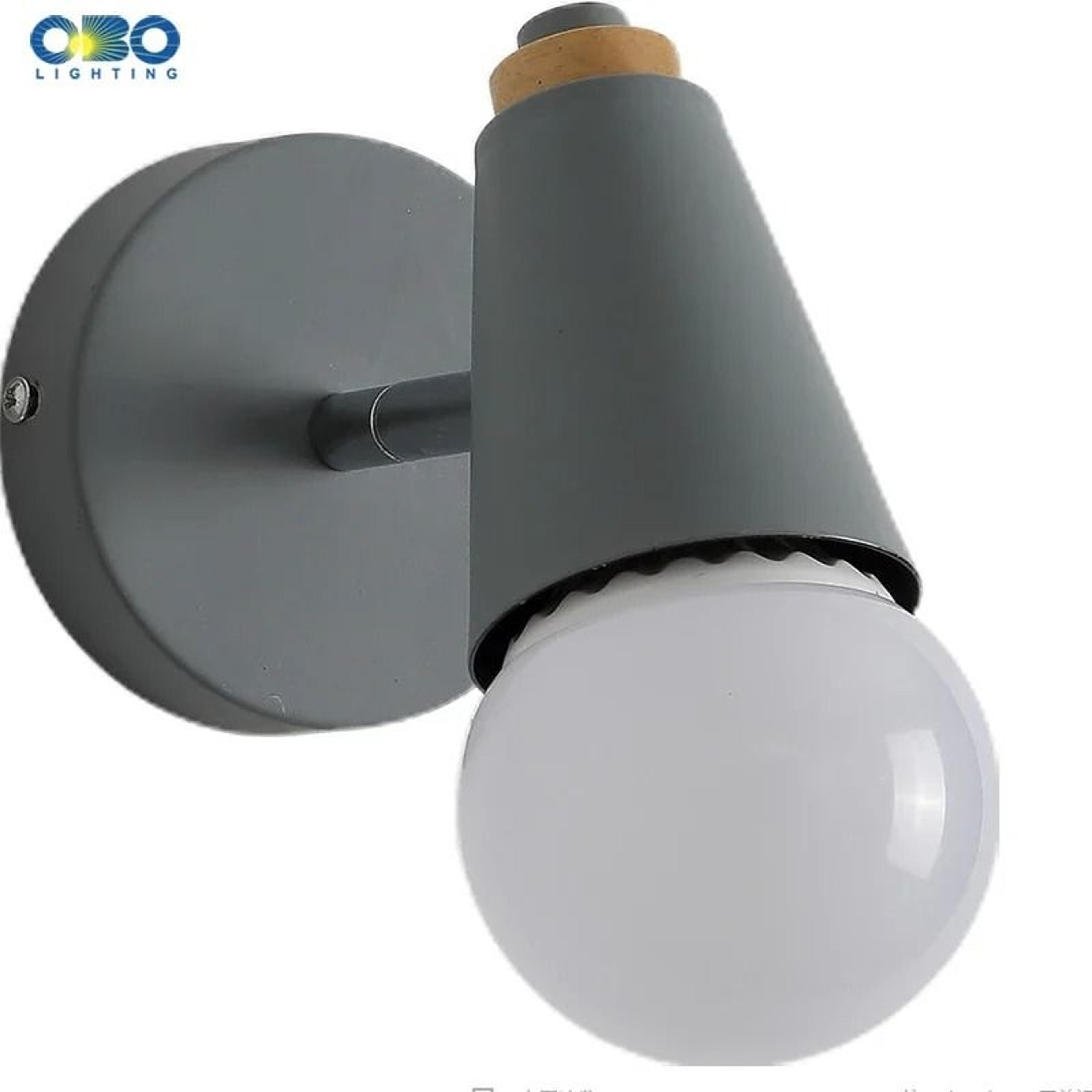Nordic Macaron E27 Wall Lamp Adjustable Iron Wood Sconce 11