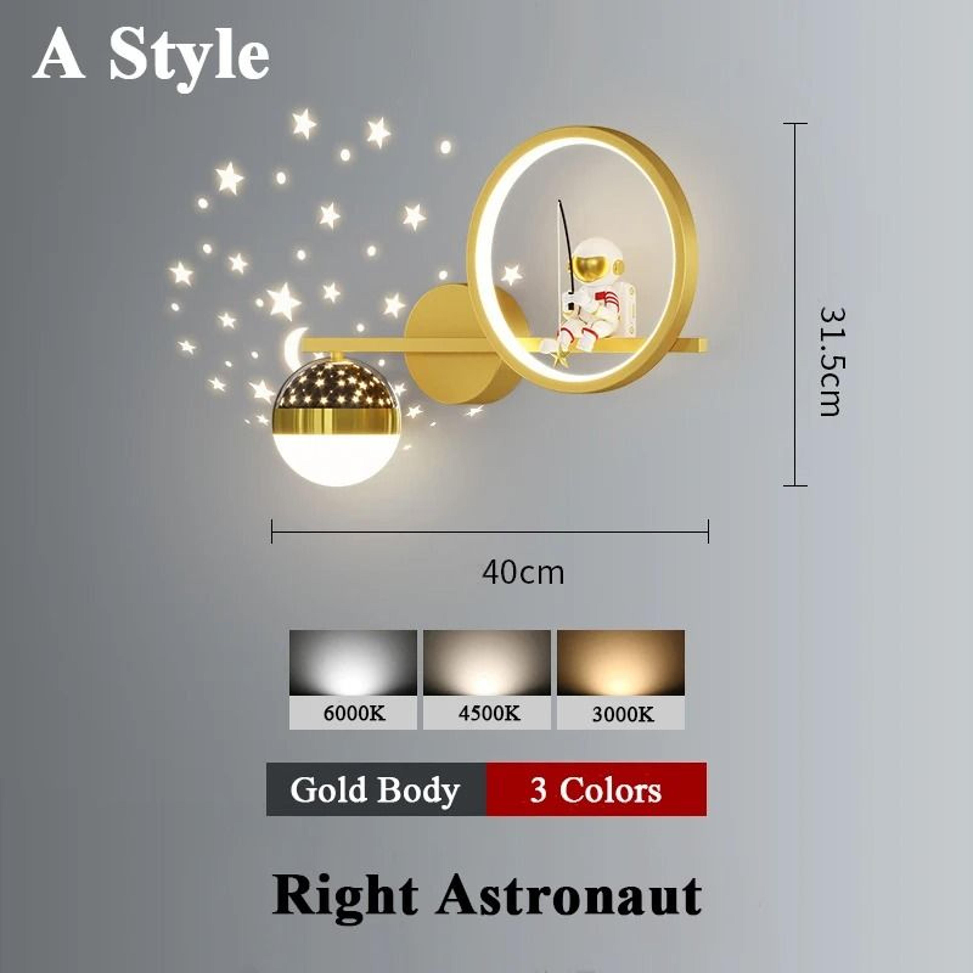 Astronaut Star Projector Wall Lamp LED Kids Bedroom Sconce 1