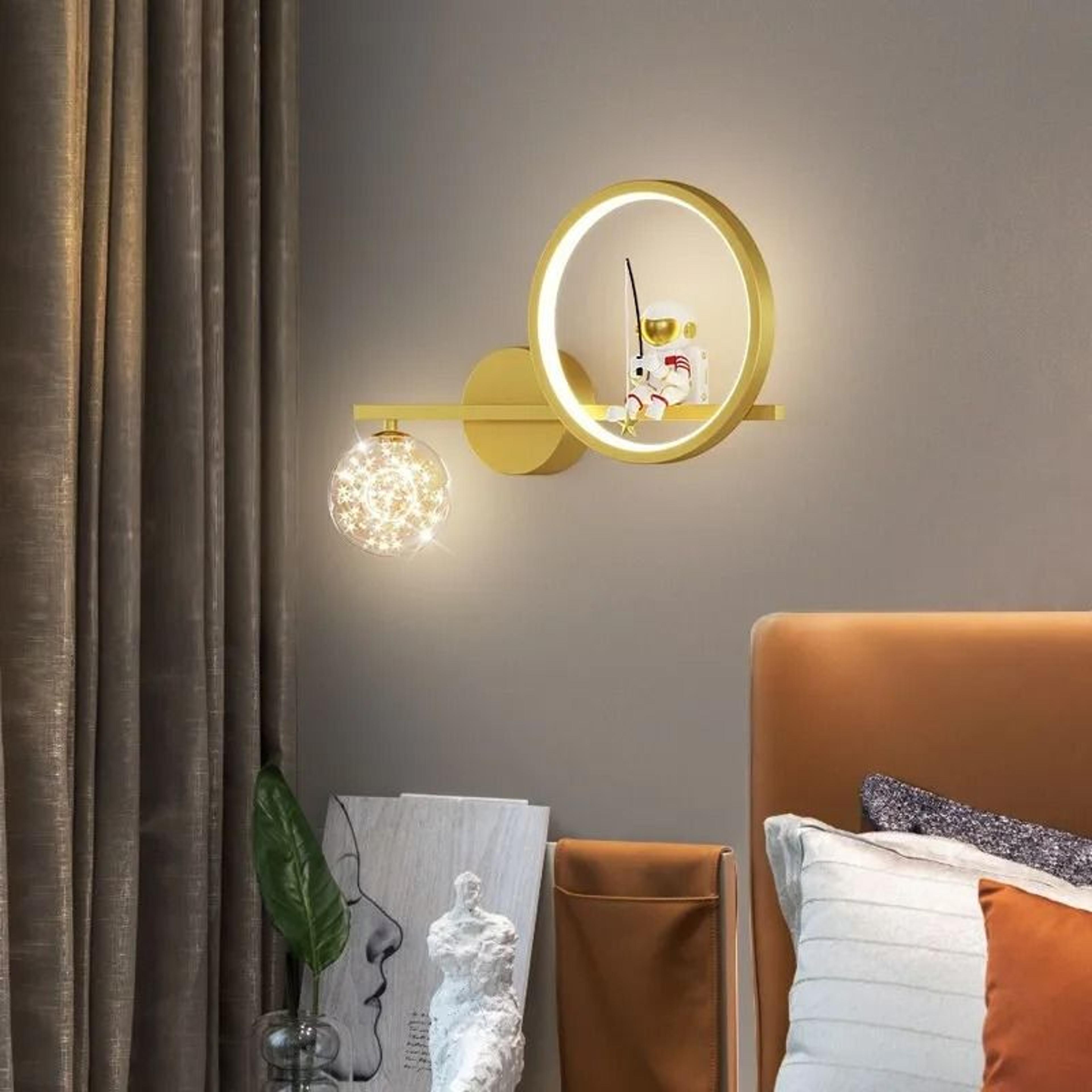 Astronaut Star Projector Wall Lamp LED Kids Bedroom Sconce 13