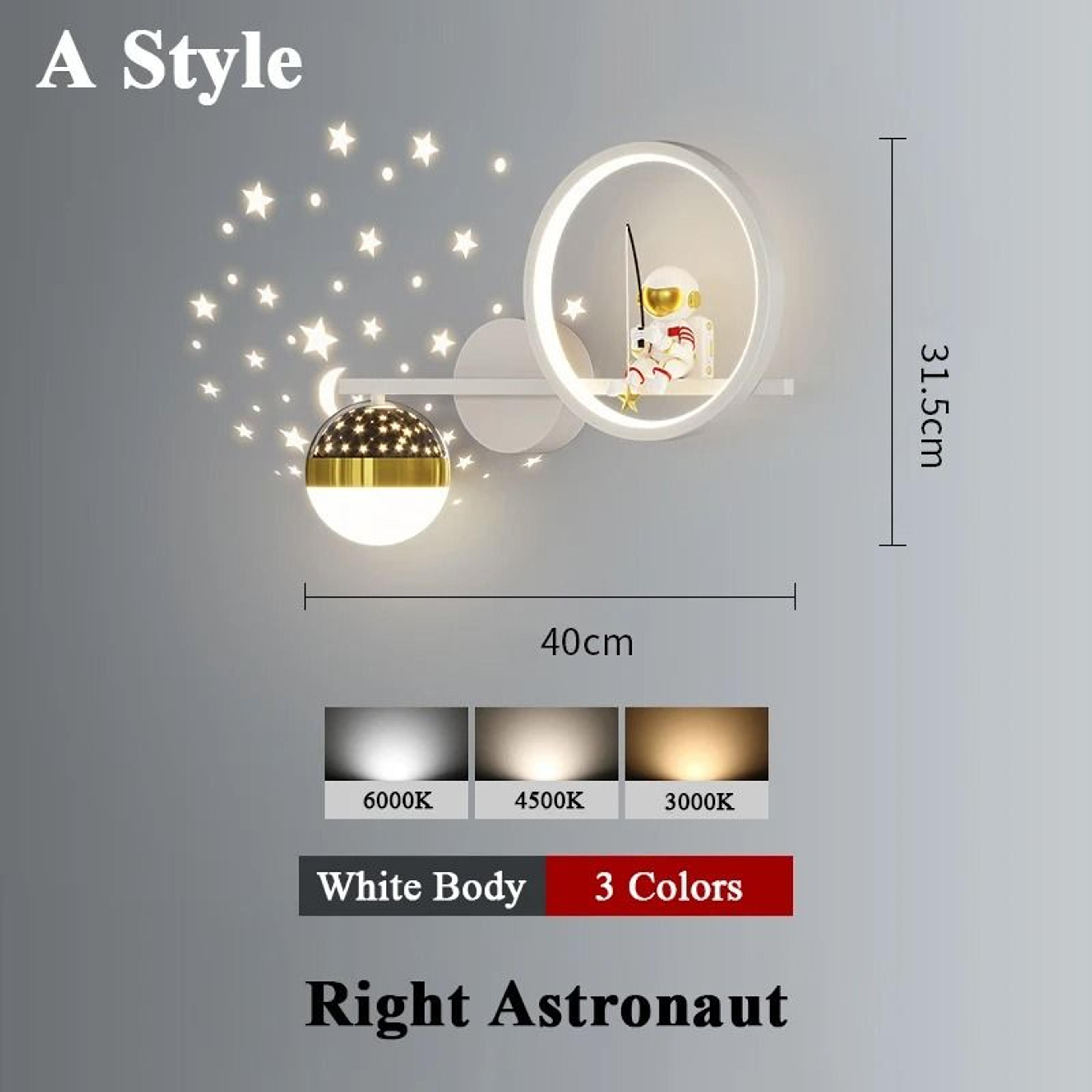 Astronaut Star Projector Wall Lamp LED Kids Bedroom Sconce 5