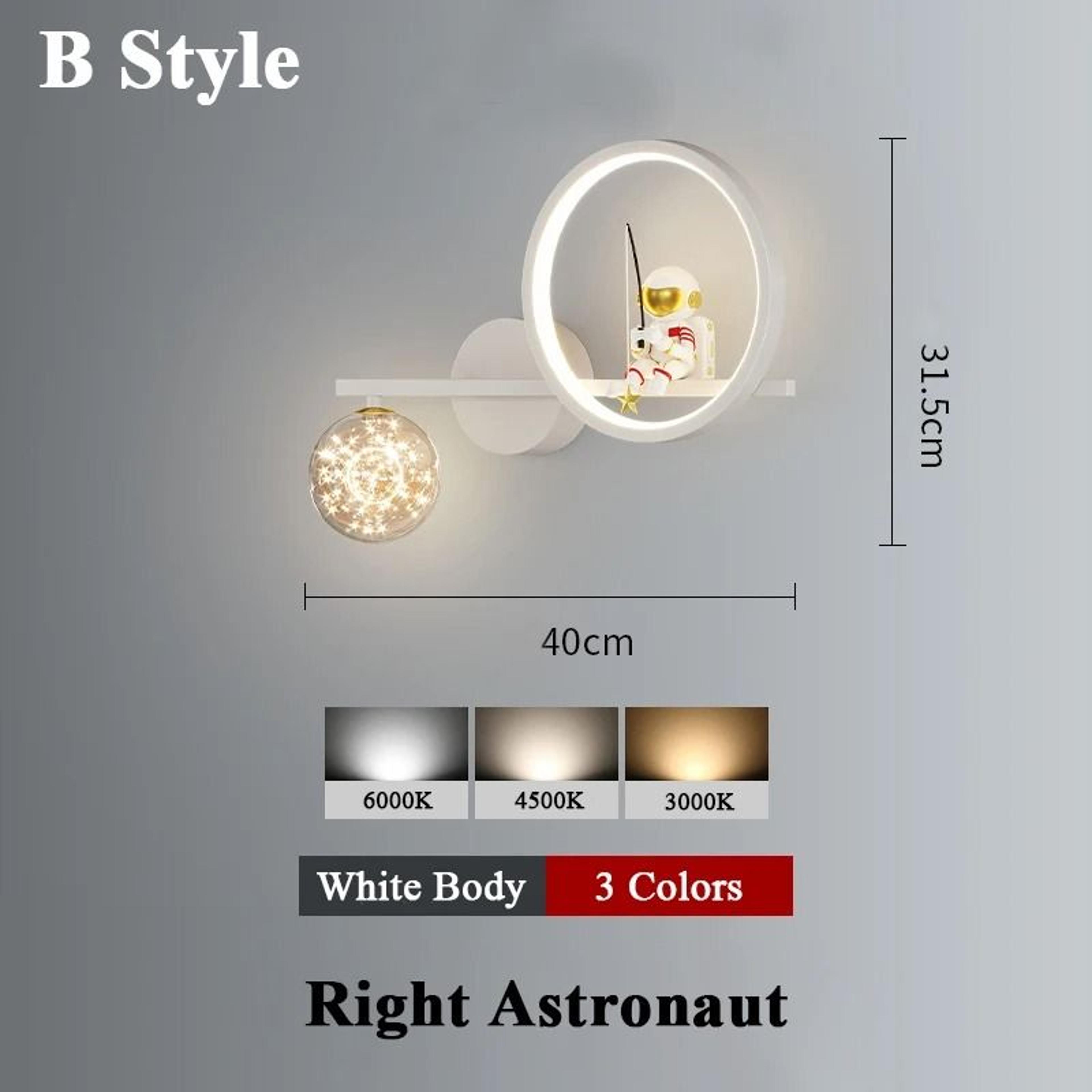 Astronaut Star Projector Wall Lamp LED Kids Bedroom Sconce 11