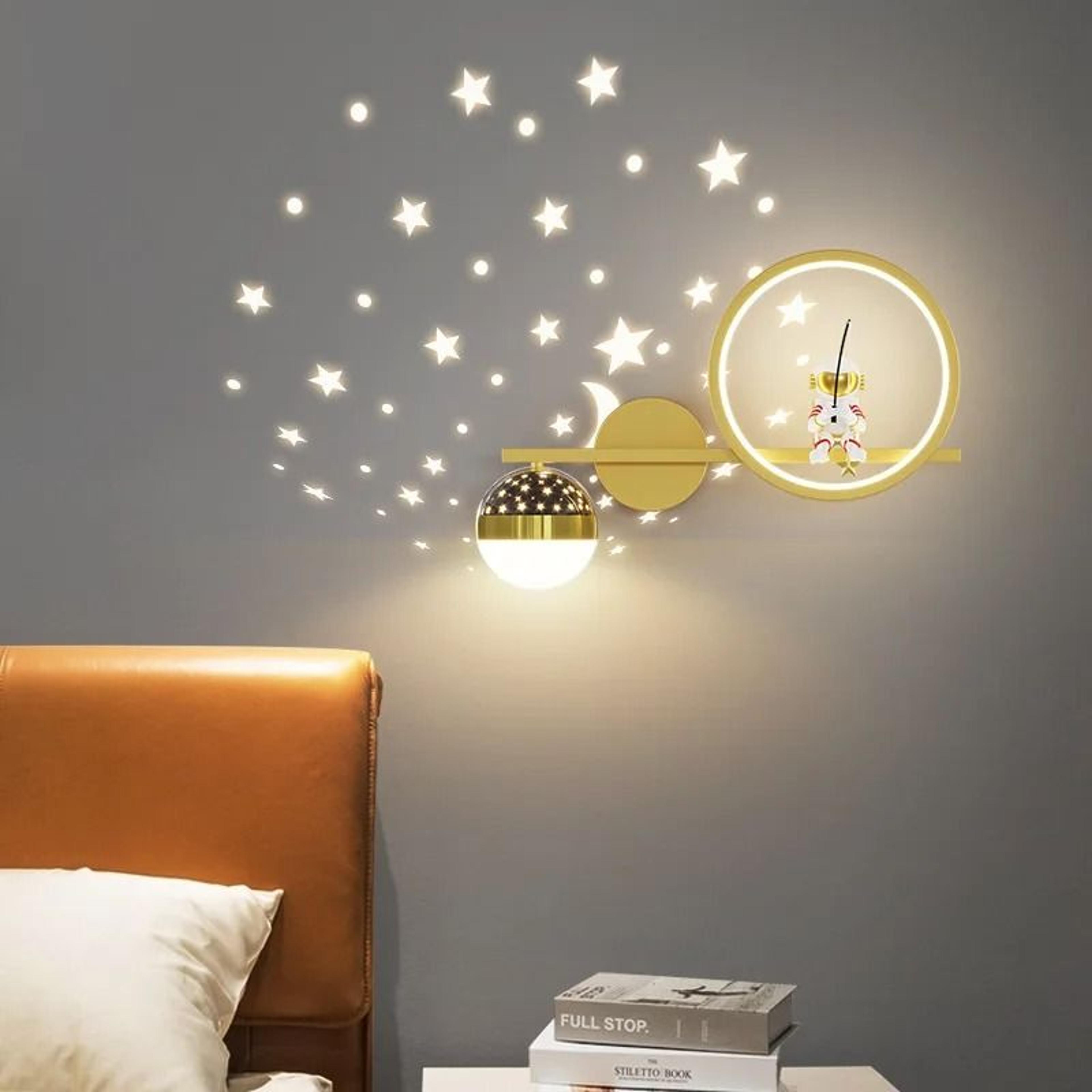 Astronaut Star Projector Wall Lamp LED Kids Bedroom Sconce 18