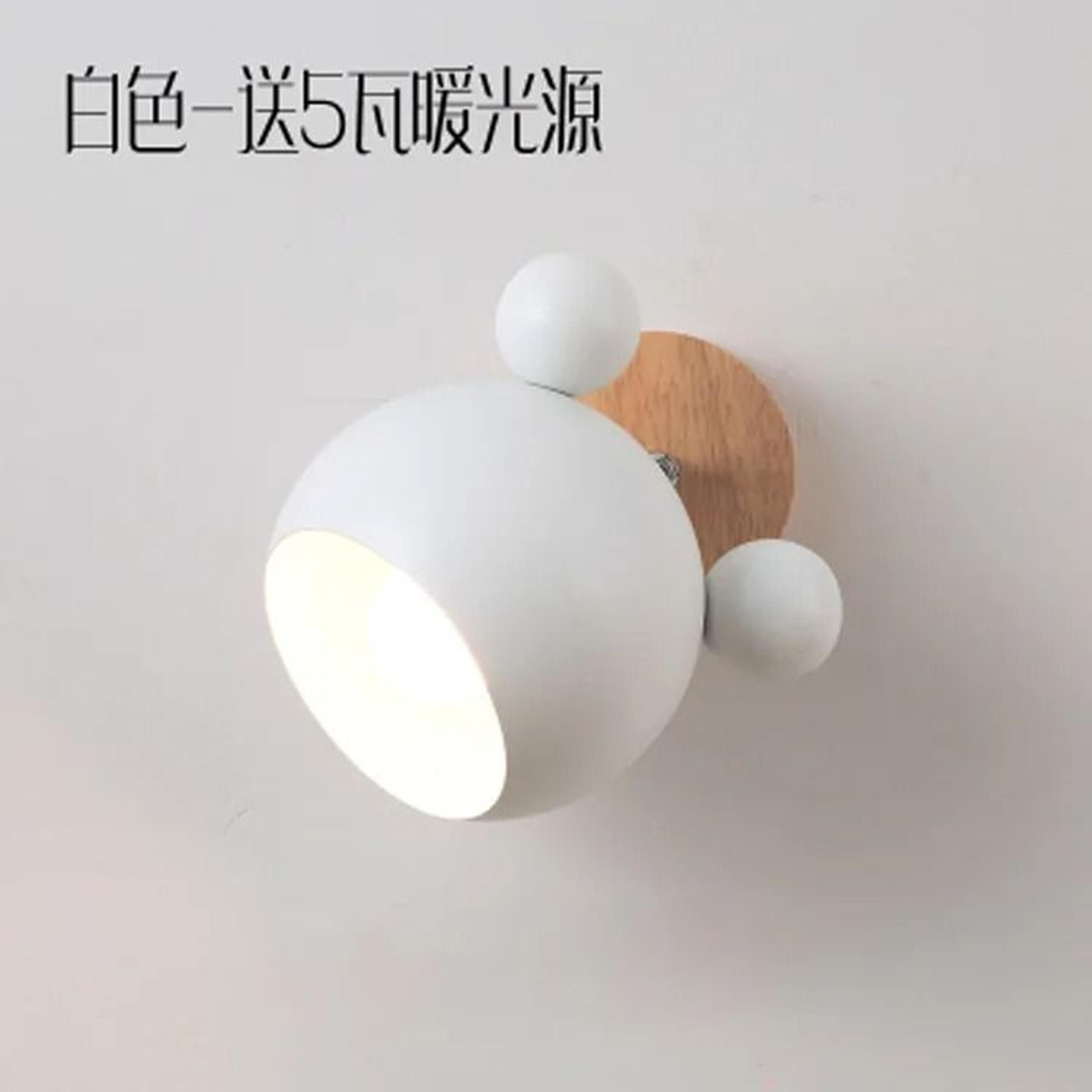 Nordic Macaron Cartoon Wall Lamp Wooden Kids Bedside Light 4