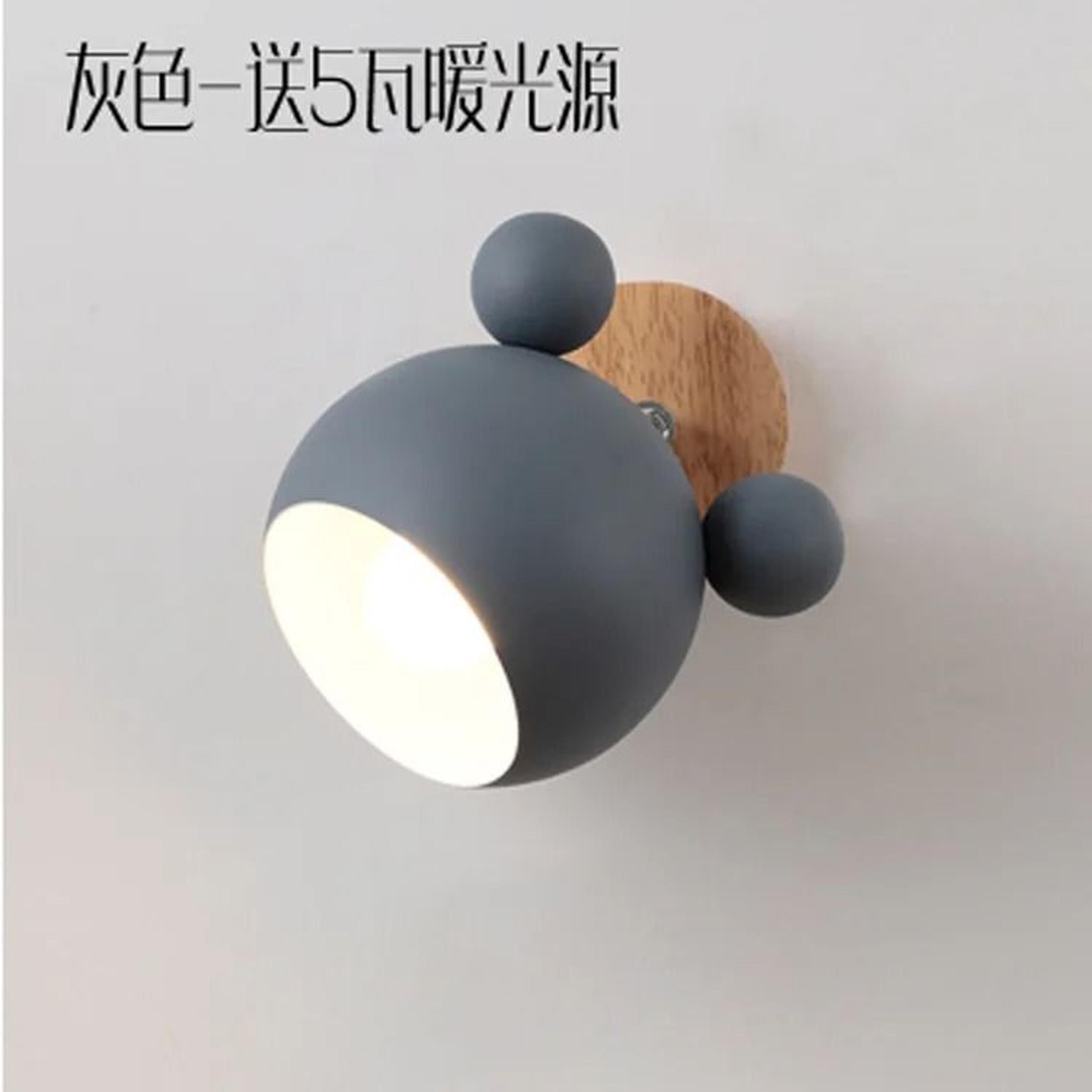 Nordic Macaron Cartoon Wall Lamp Wooden Kids Bedside Light 5