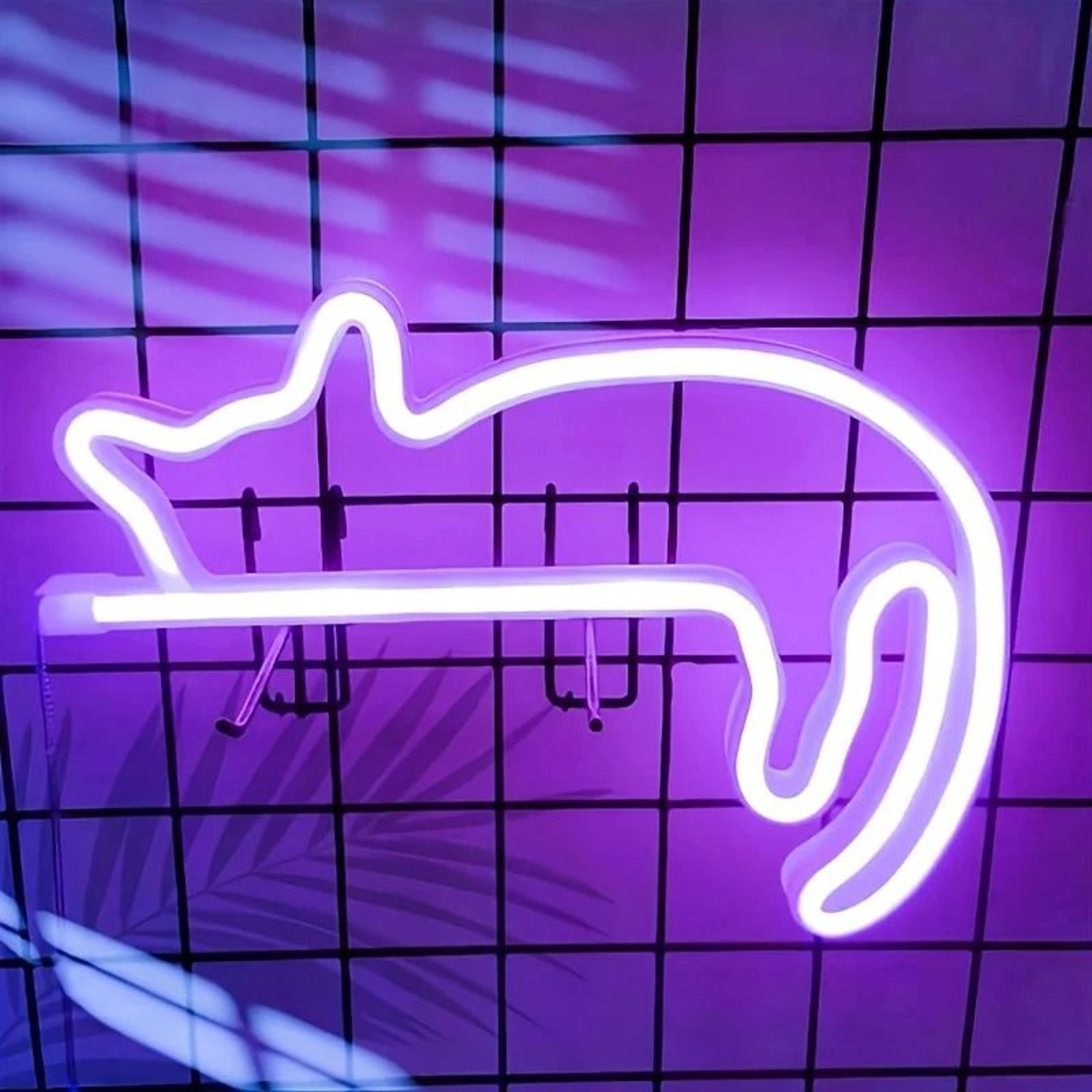 Cute Cat Neon Light LED Bedroom Wall Decor 9