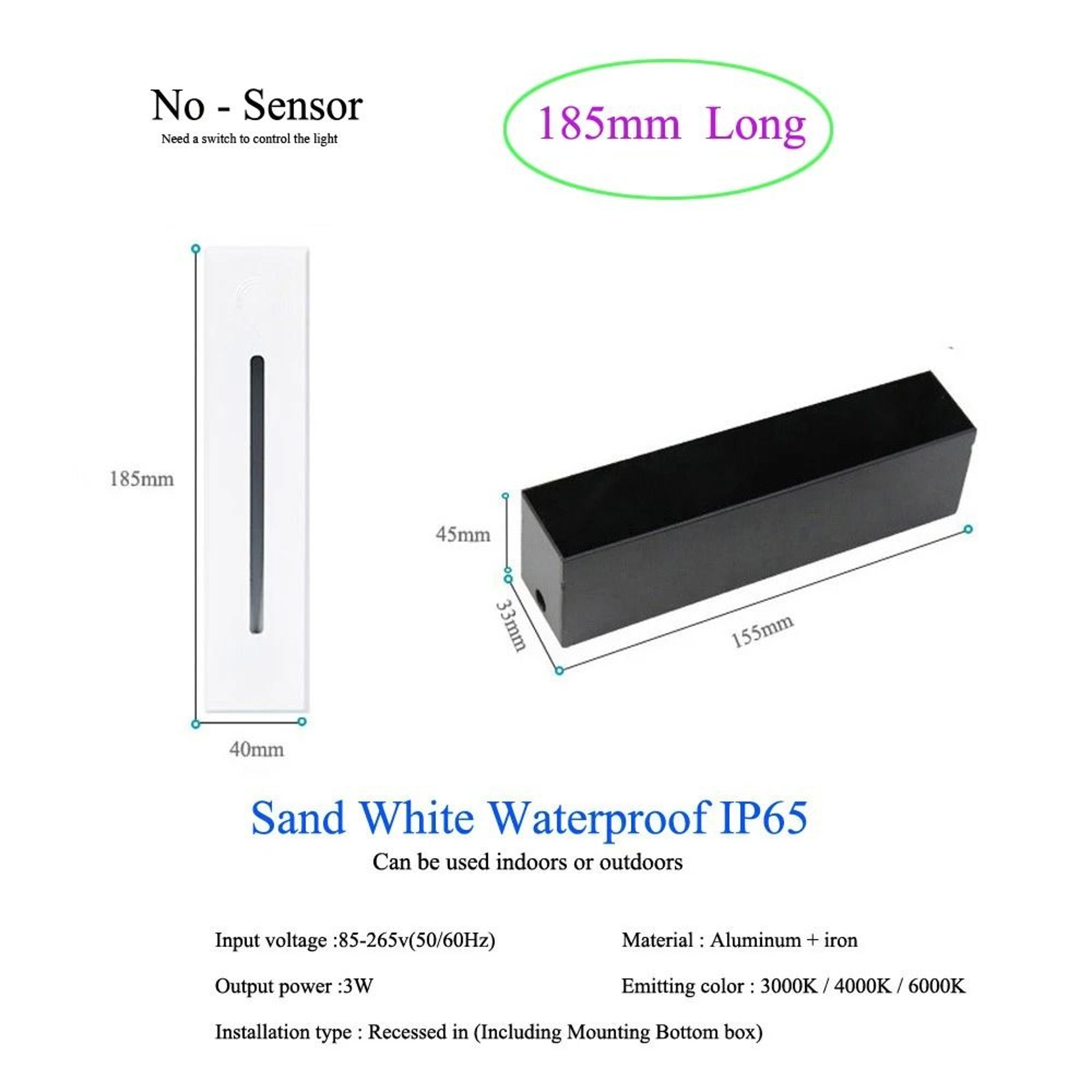 3W PIR Motion Sensor Stair Light Slim LED Wall Lamp 7