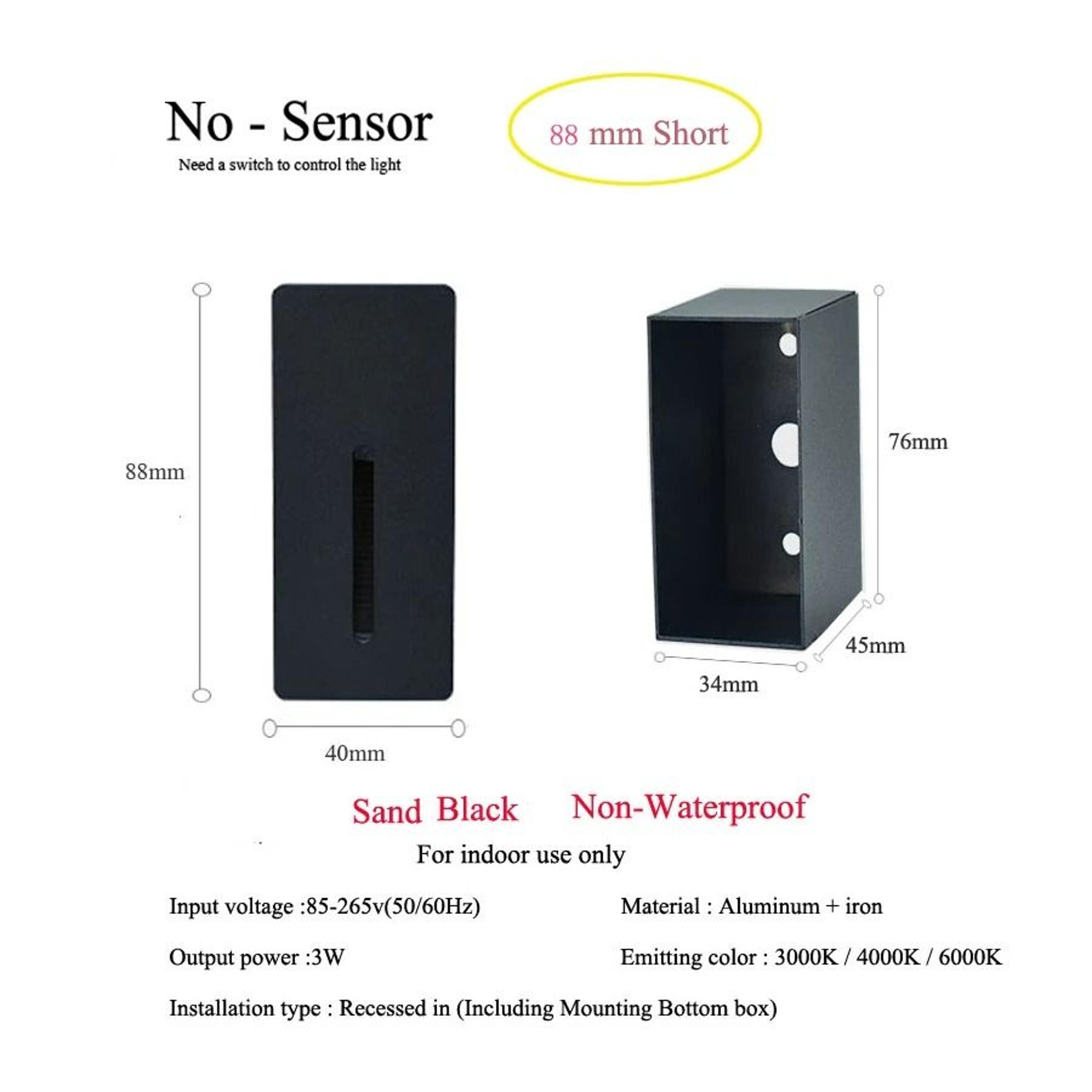 3W PIR Motion Sensor Stair Light Slim LED Wall Lamp 5