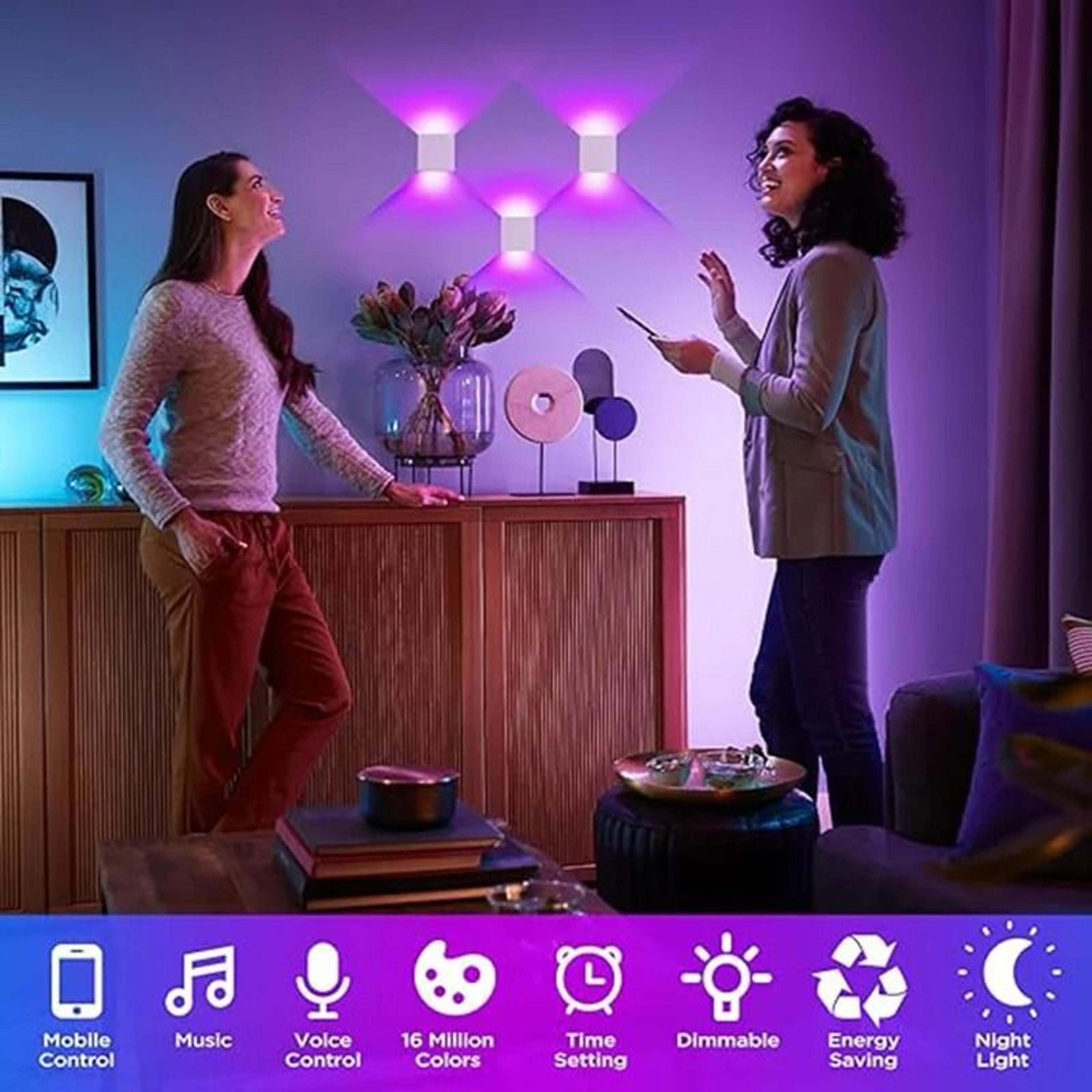 Smart RGB Cube Wall Light Adjustable Up Down LED Sconce 3