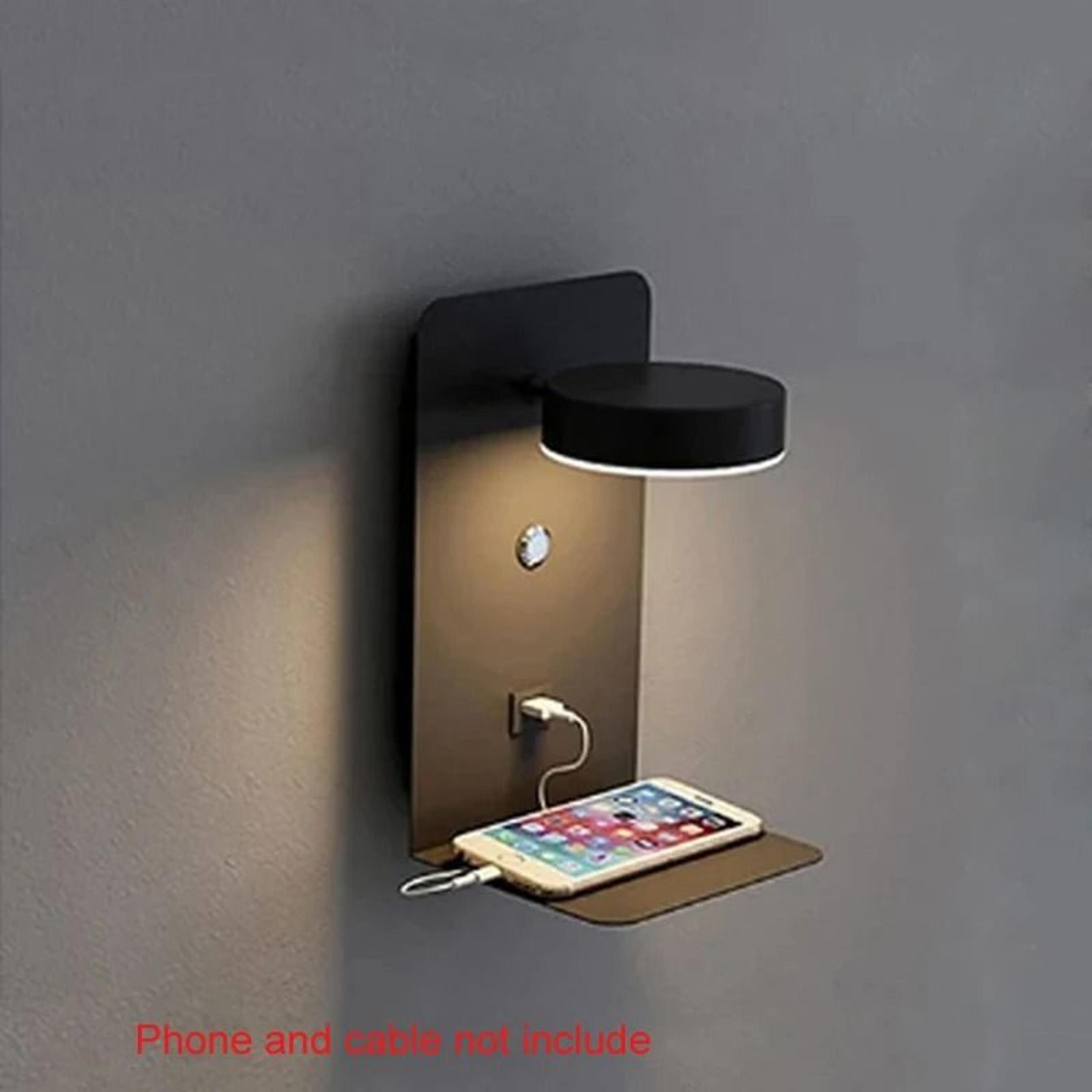 Modern LED Wall Lamp With USB And Switch Bedside Sconce 1
