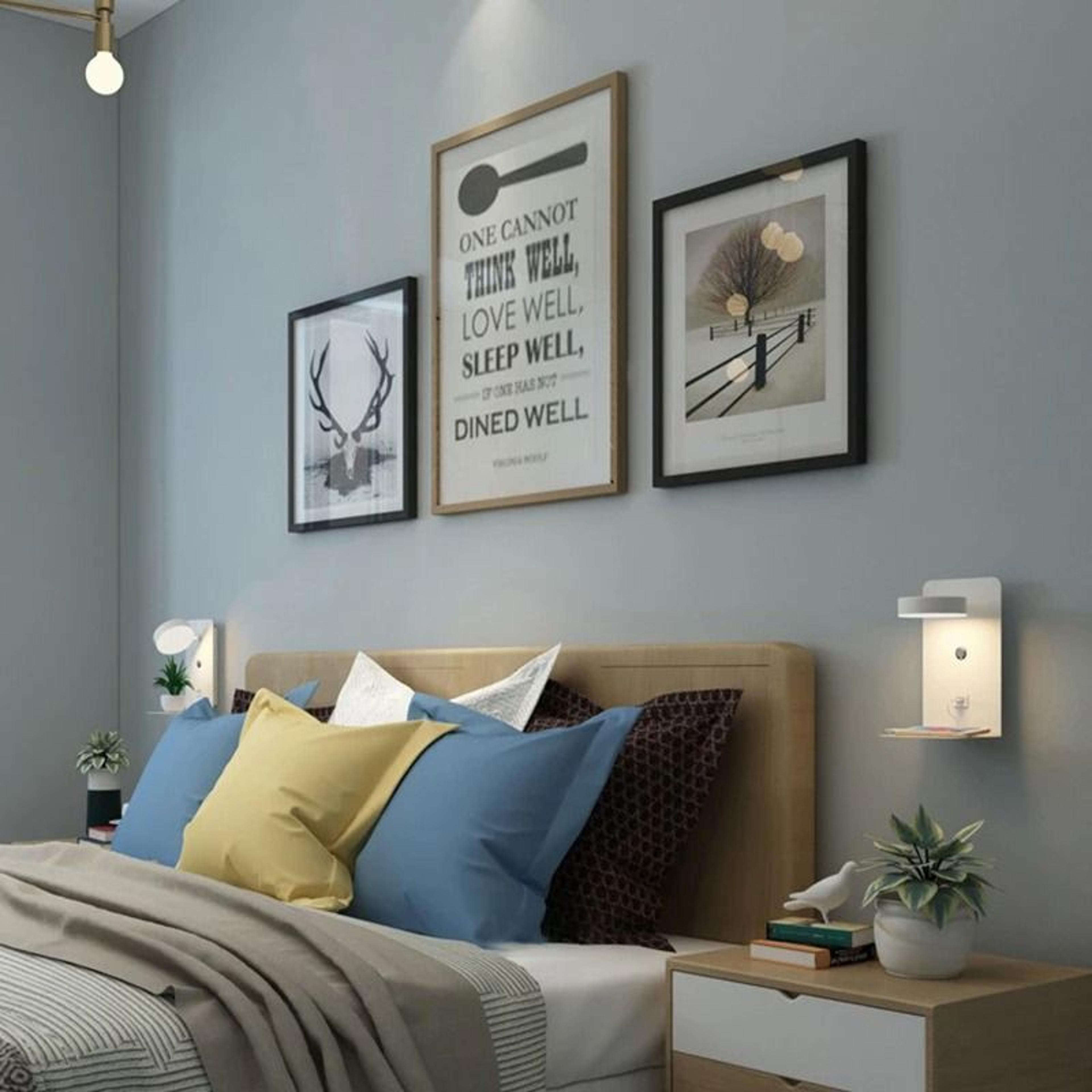 Modern LED Wall Lamp With USB And Switch Bedside Sconce 4