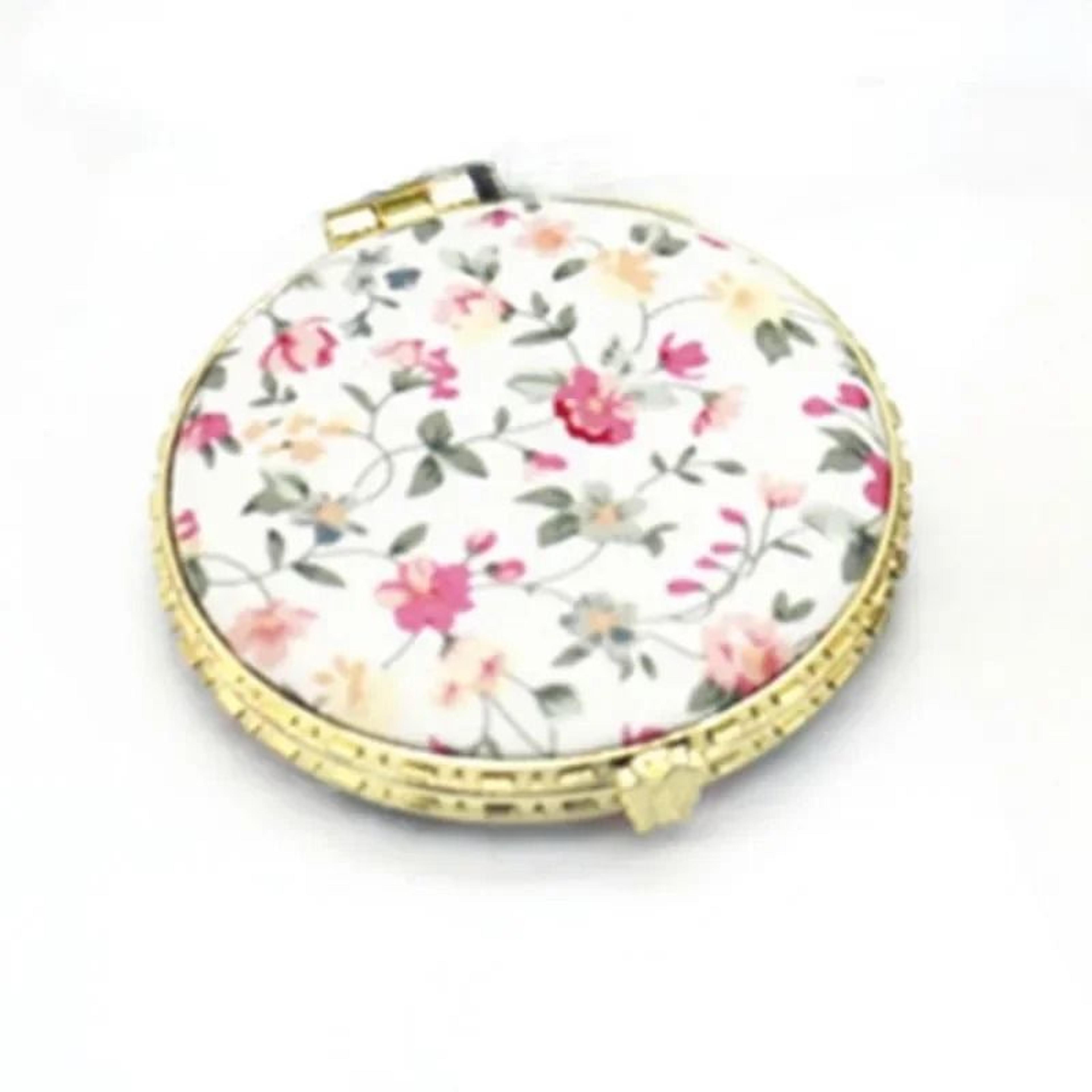 Vintage Floral Compact Mirror Two Sided Folding Makeup Mirror 2