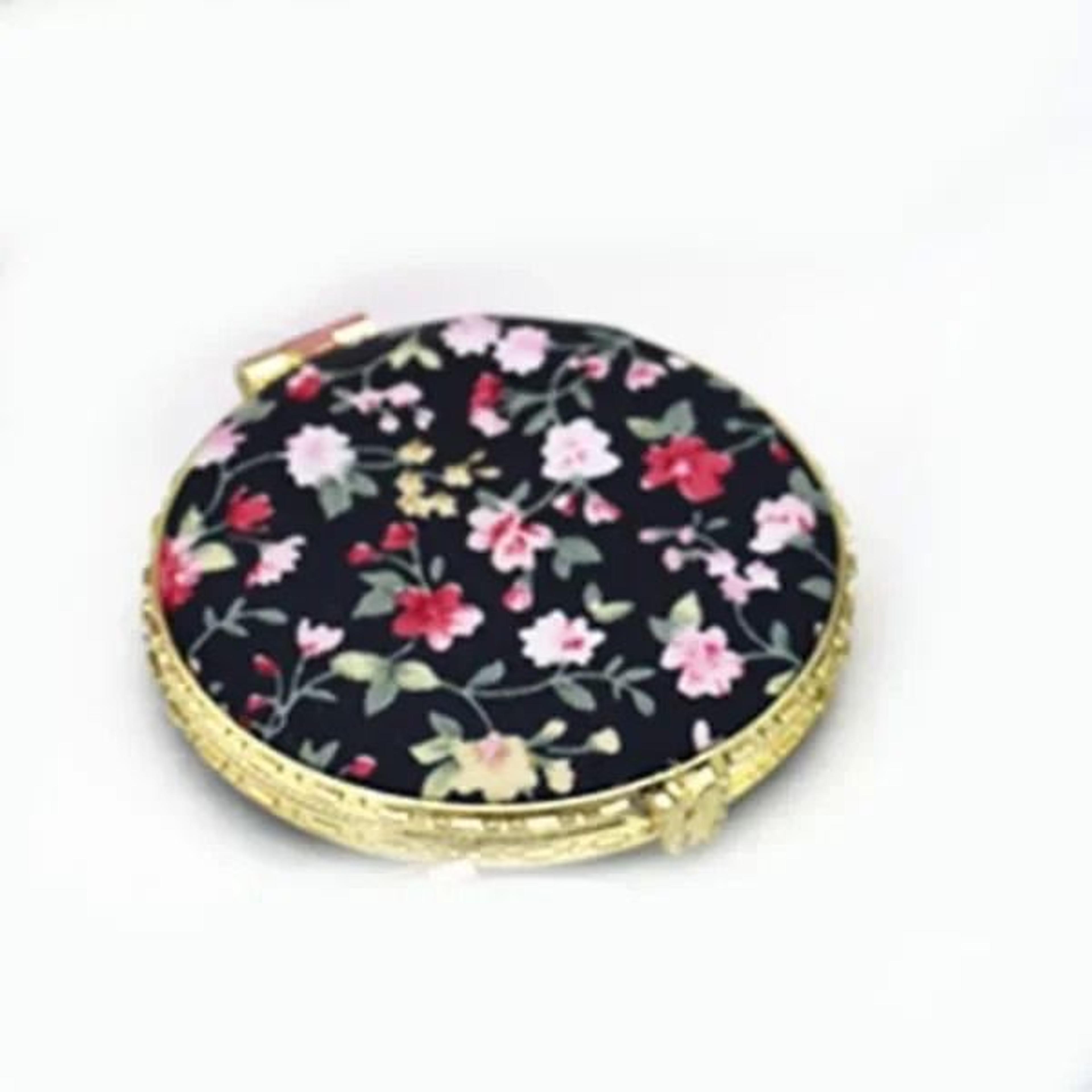 Vintage Floral Compact Mirror Two Sided Folding Makeup Mirror 1