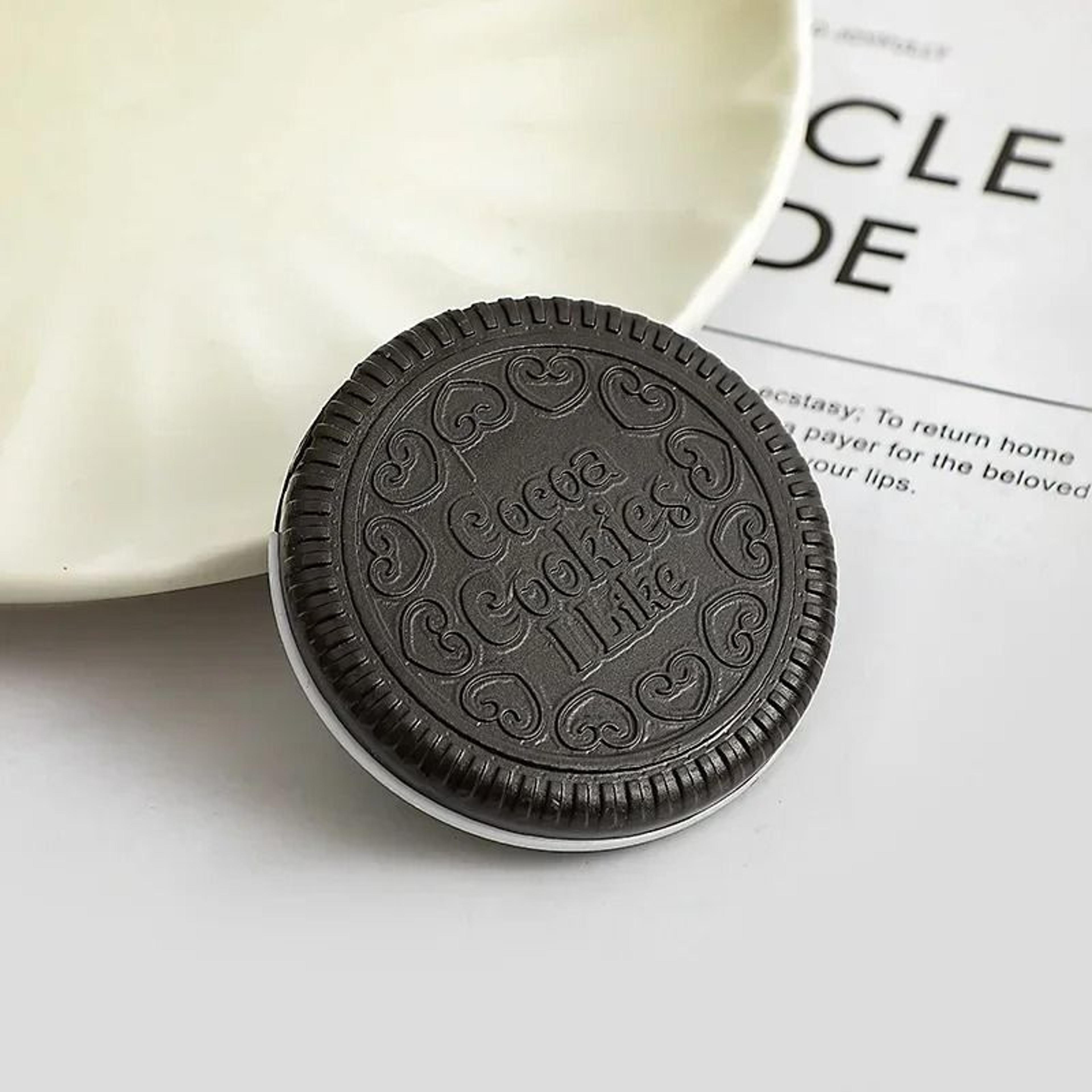 Chocolate Biscuit Pocket Makeup Mirror With Hidden Comb 2