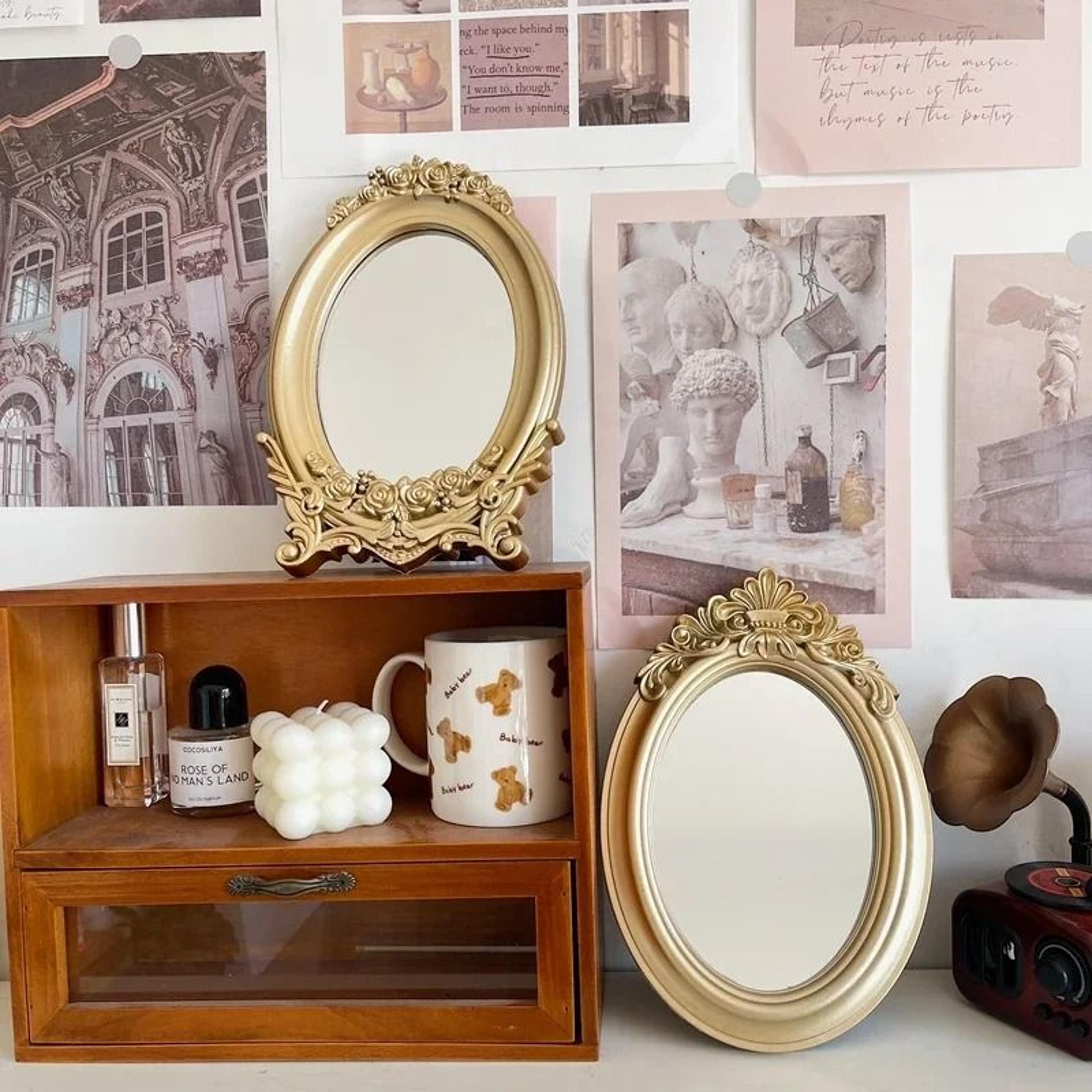 French Palace Vintage Gold Table Mirror Ornate Vanity And Decorative Mirror 6