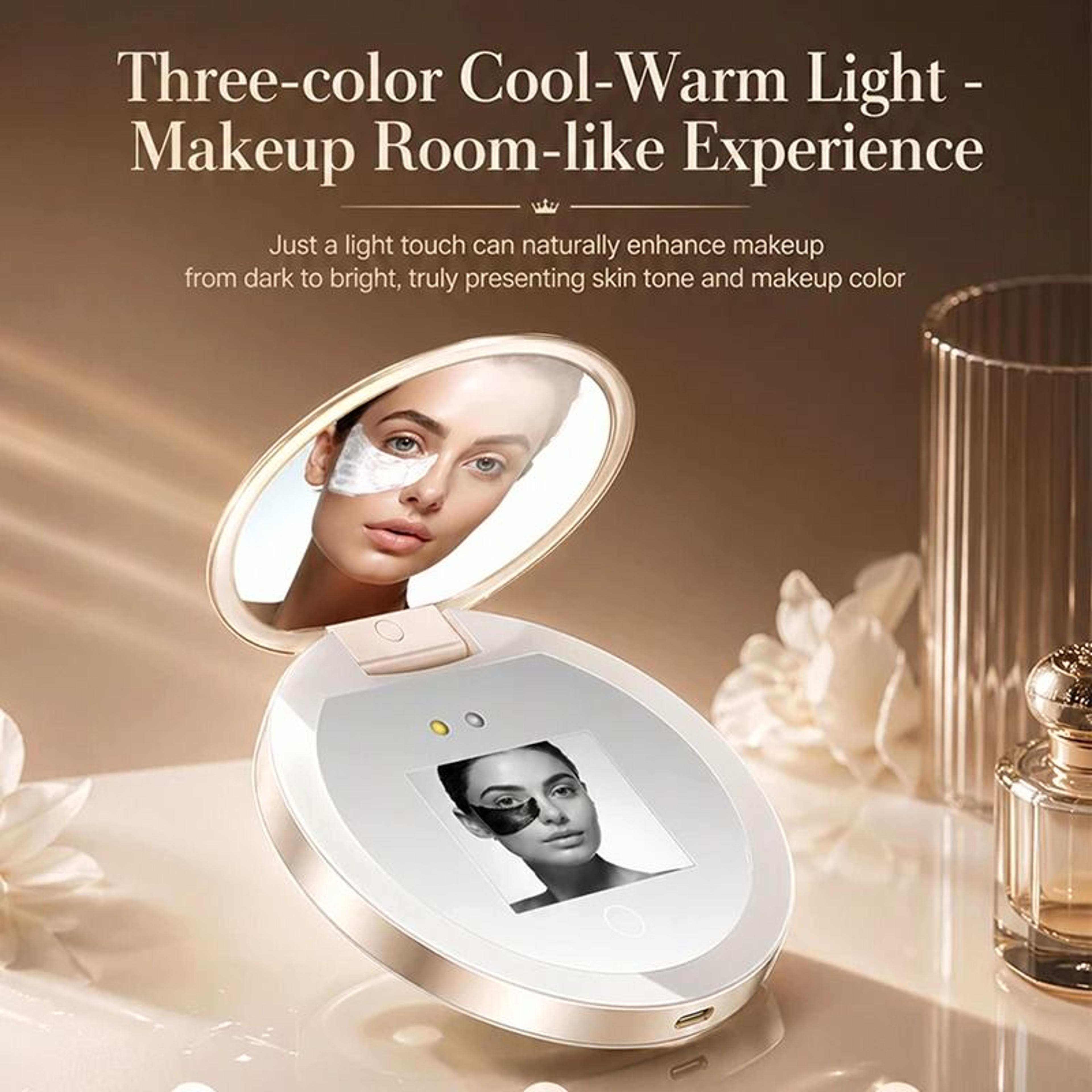 TJMIR Smart LED Makeup Mirror Portable Sunscreen Detection Travel Beauty Mirror Pro 6